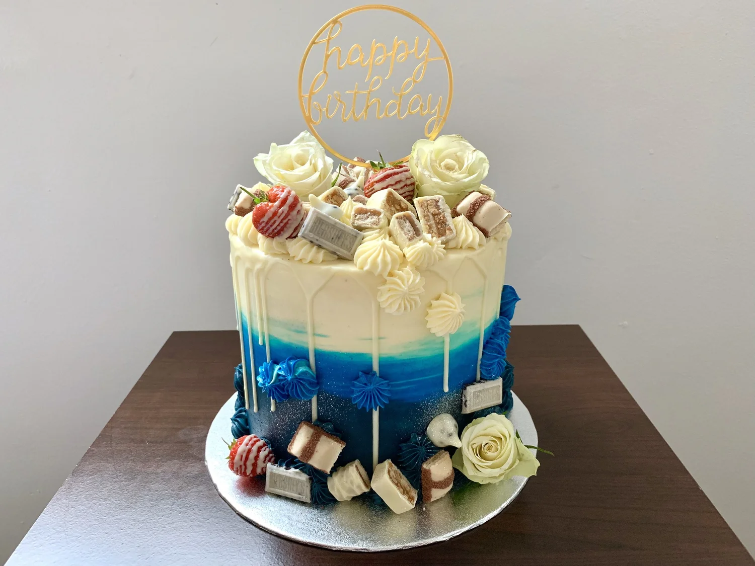 Blue Ombre Drip Cake — EatWithArli