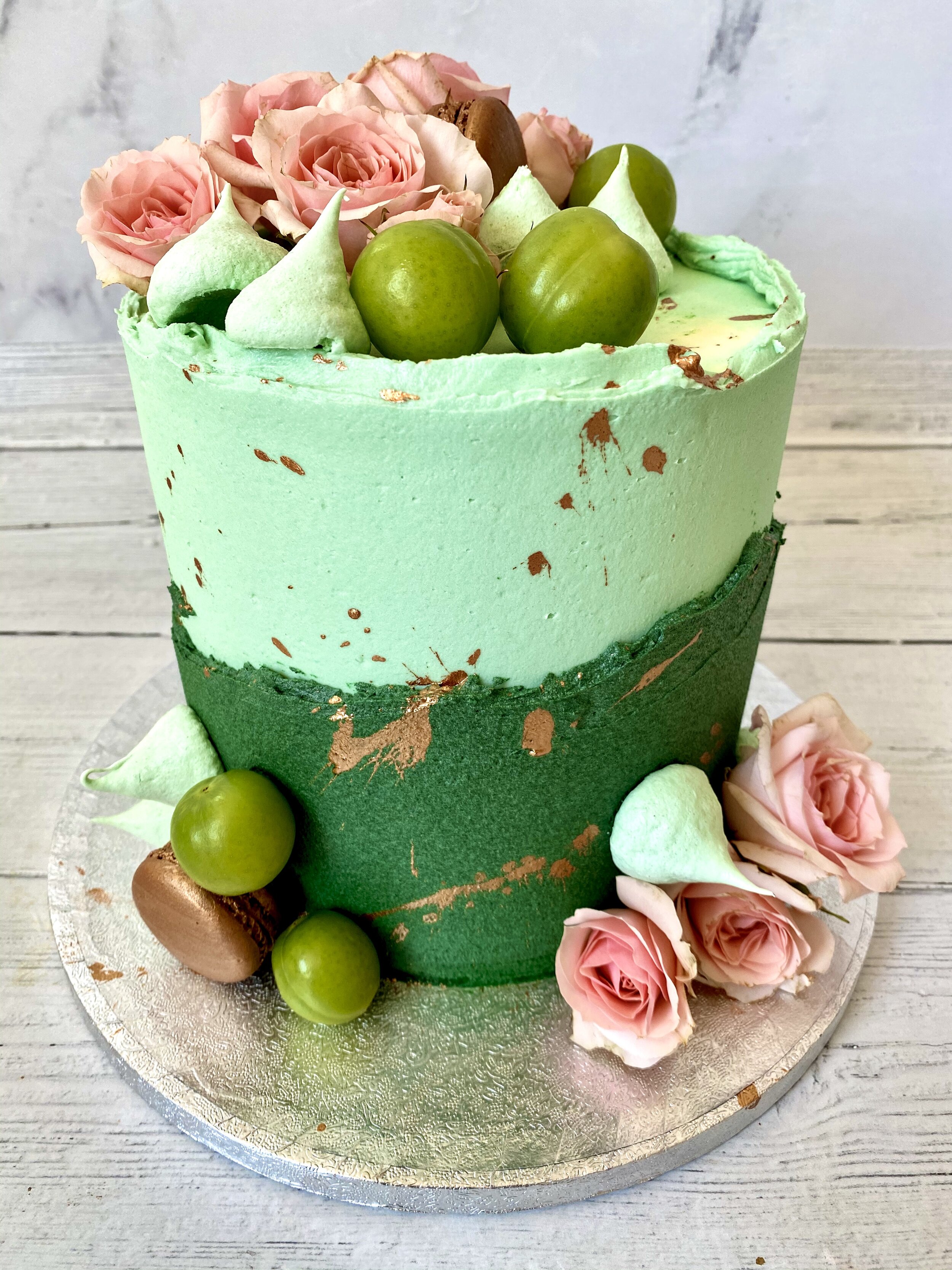 Emerald Green Faultline Cake