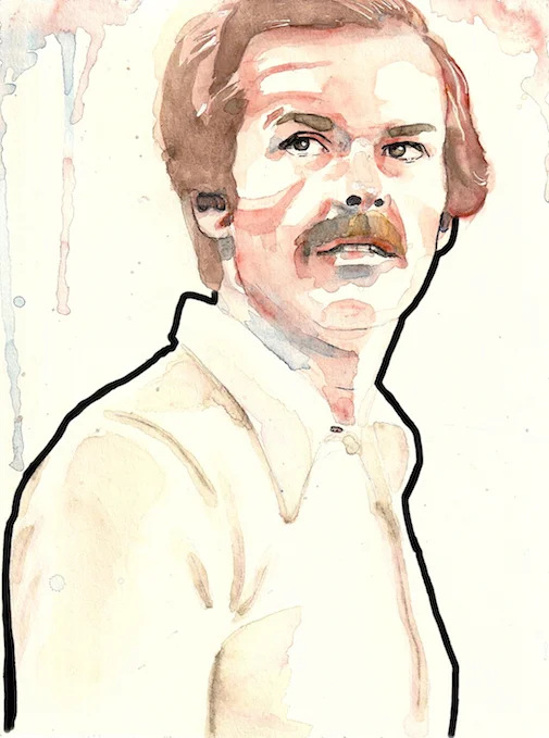 Jack Nicholson acteur tekening portret inkt en aquarelverf