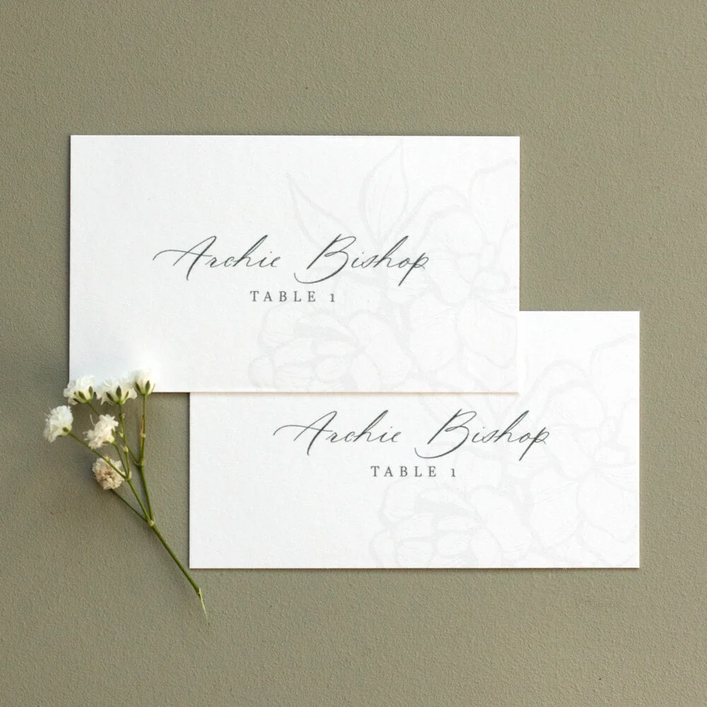 the ma chérie: place cards — sal studios letterpress wedding invitations the ma chérie: place