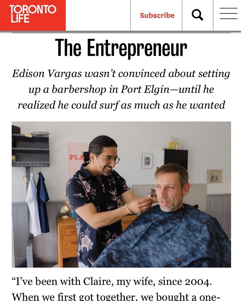 Thank you @TorontoLife for sharing mi story💈

#mihermanosouthampton
#mihermano
#southamptonbarber
#barbershop
#mensgrooming
#tailoredcut
#cleanshave
#southampton
#portelgin
#saugeenshores
#beachtown
#torontolife
#mistory