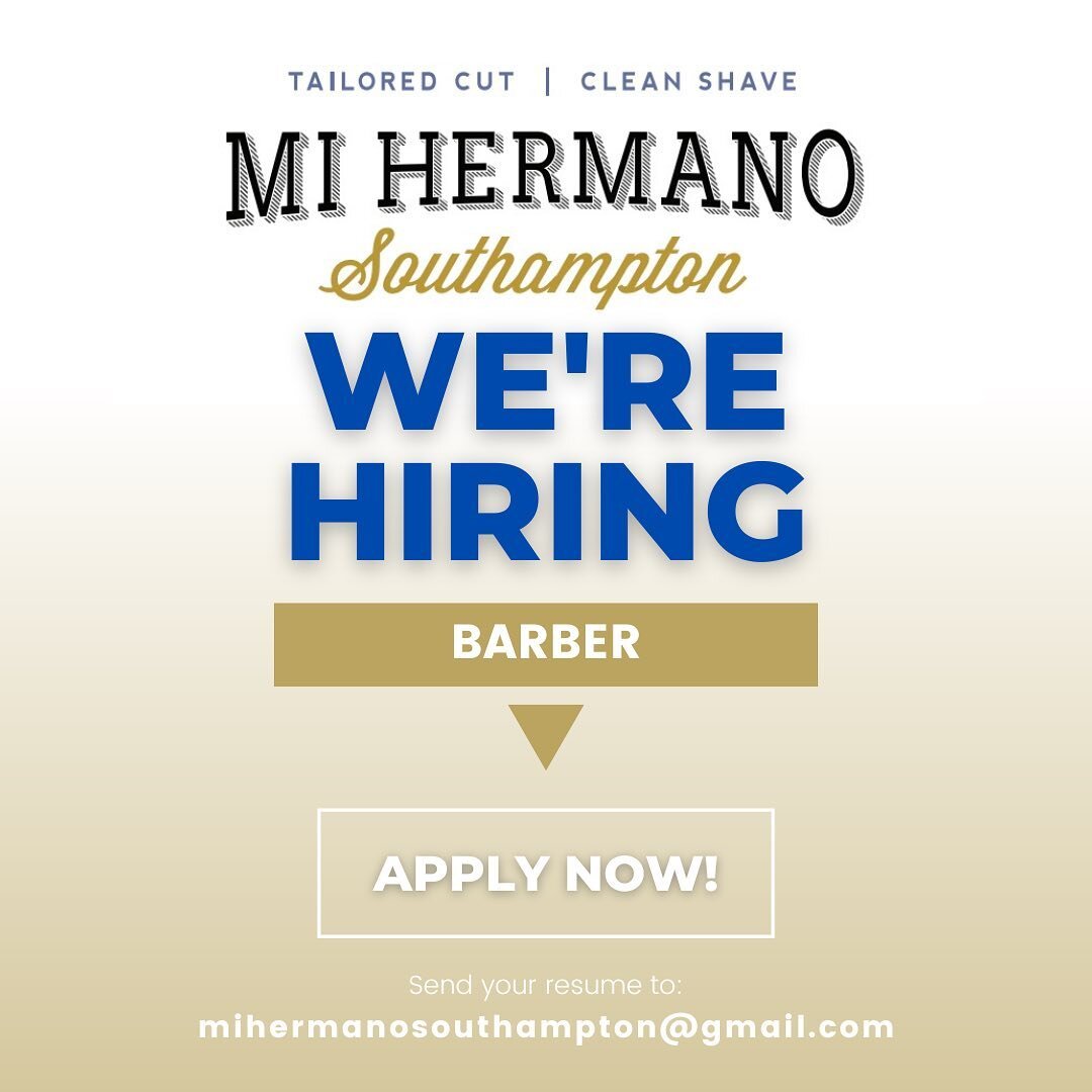 Mi Hermano Barbershop II Inc. is seeking a permanent, full-time Barber with the skills, experience, and initiative to
perform barber services, build our client base, and look after our people. 

We have been operating in Saugeen Shores for 6 months a