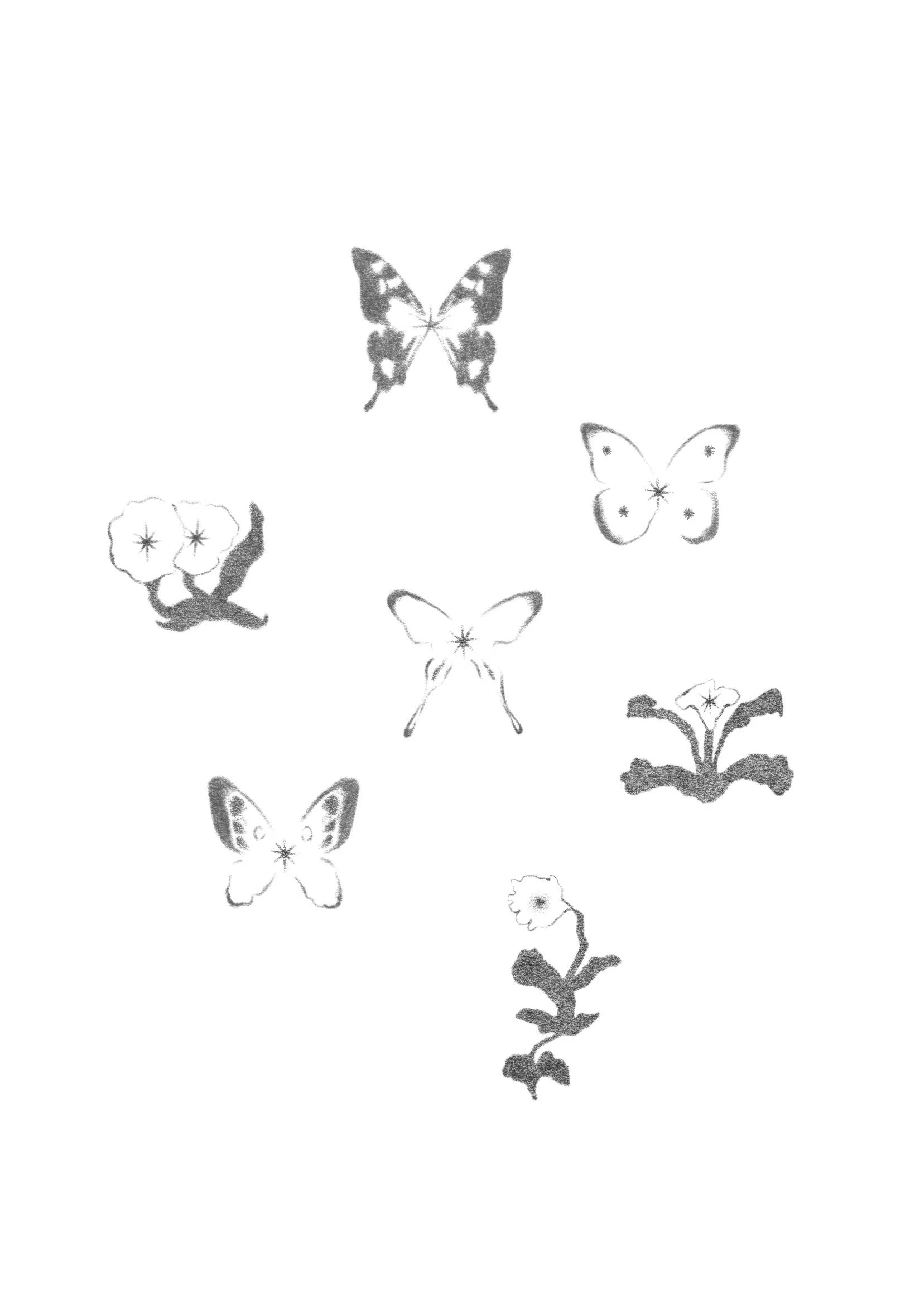 butterflies (b&amp;w)