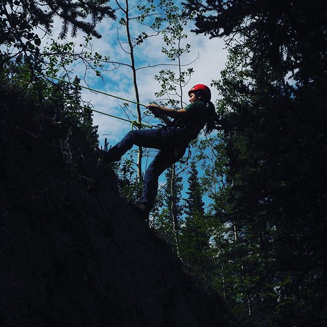 Day 1: Rope Rescue! Learned the fundamentals. Some good knots, pulleys, mechanical advantages and learning how to repel! #tahltan #tenemehodihi #@bseymour15
