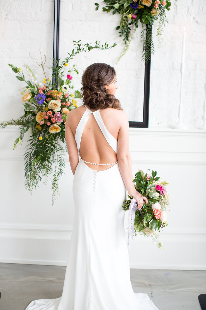 Open Back Wedding Gown Chicago Wedding Alexandra Lee Photography