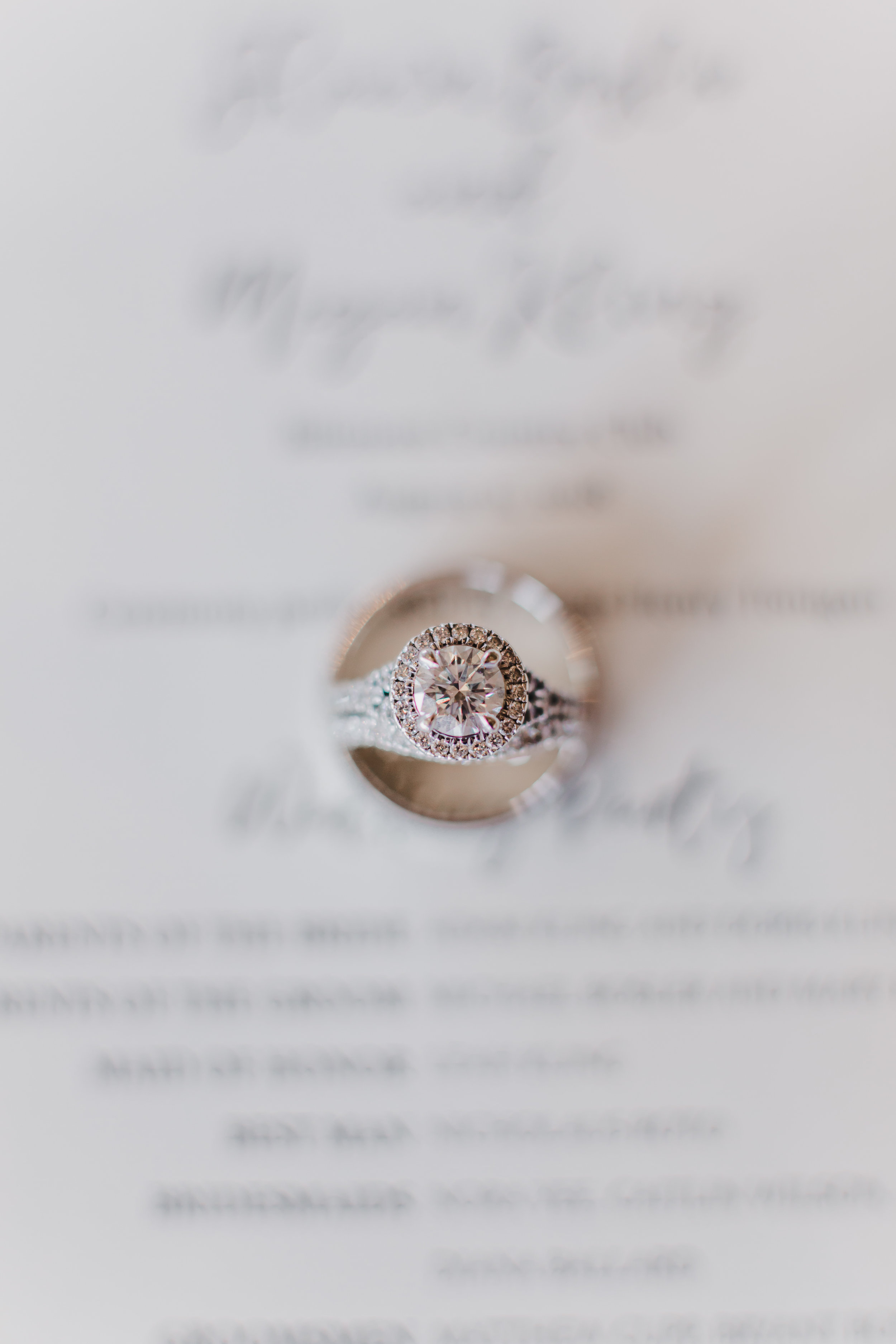 Glamorous Solitaire Engagement Ring Chicago Wedding Grey Garden Creative