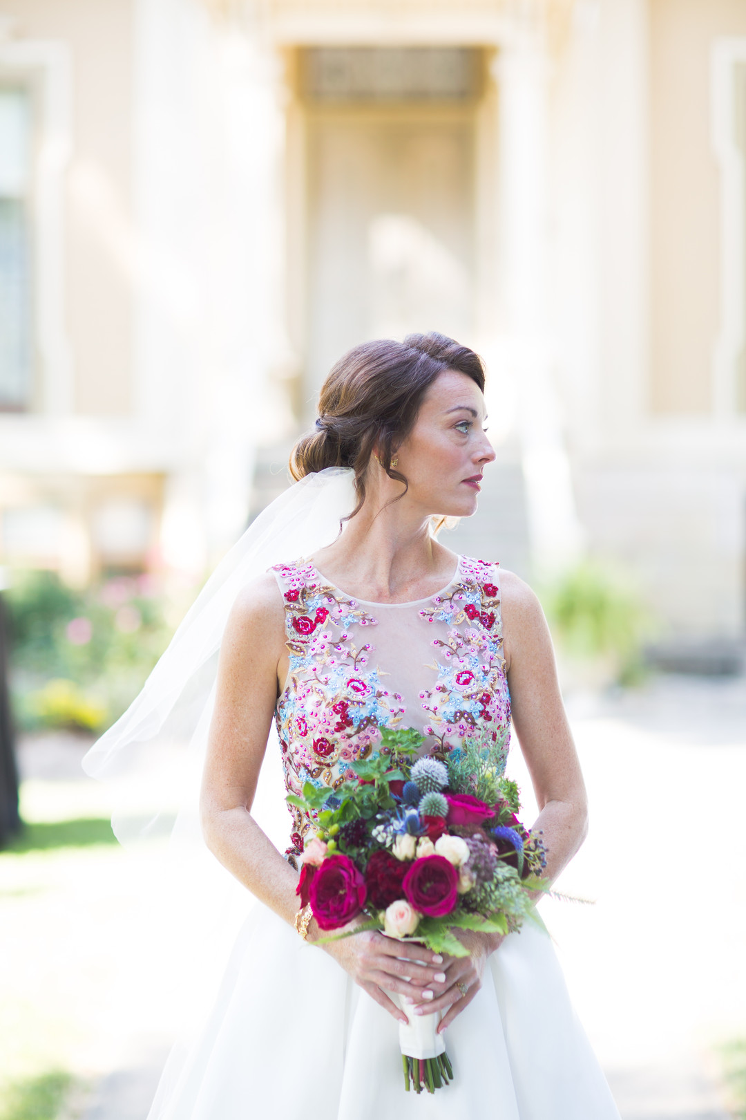 Floral Embroidered Wedding Dress Chicago Wedding Elite Photography