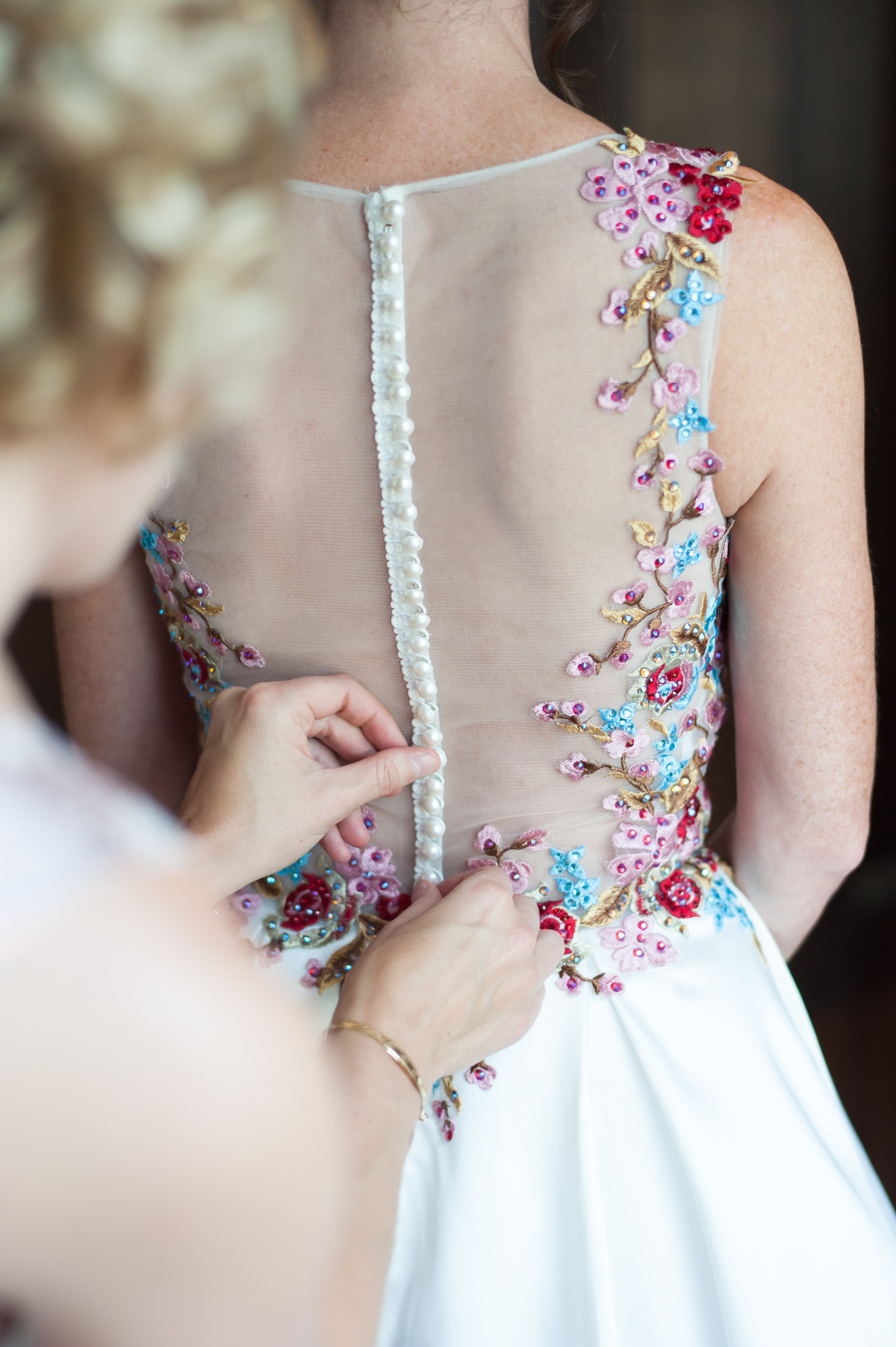 Mesh Button Down Bridal Gown Chicago Wedding Elite Photography
