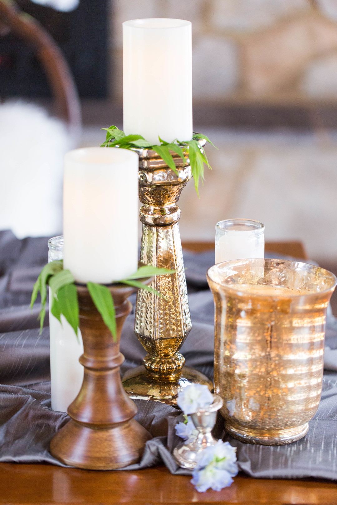 Rustic Candle Table Setting Chicago Wedding Meghan McCarthy Photography