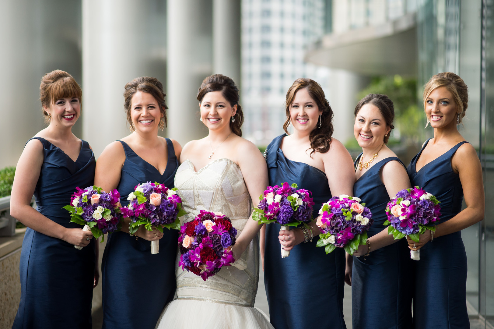 Blue Bridesmaid Dresses Chicago Wedding Julia Franzosa Photography