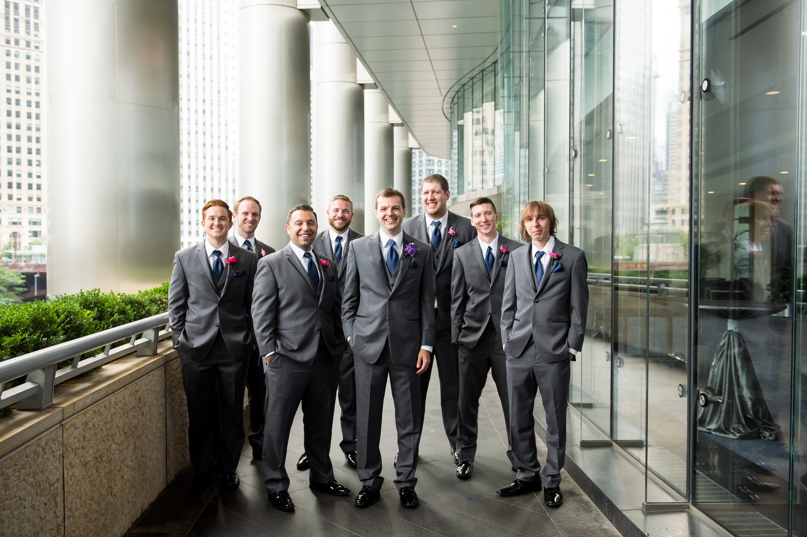Gray Groomsmen Suits Chicago Wedding Julia Franzosa Photography