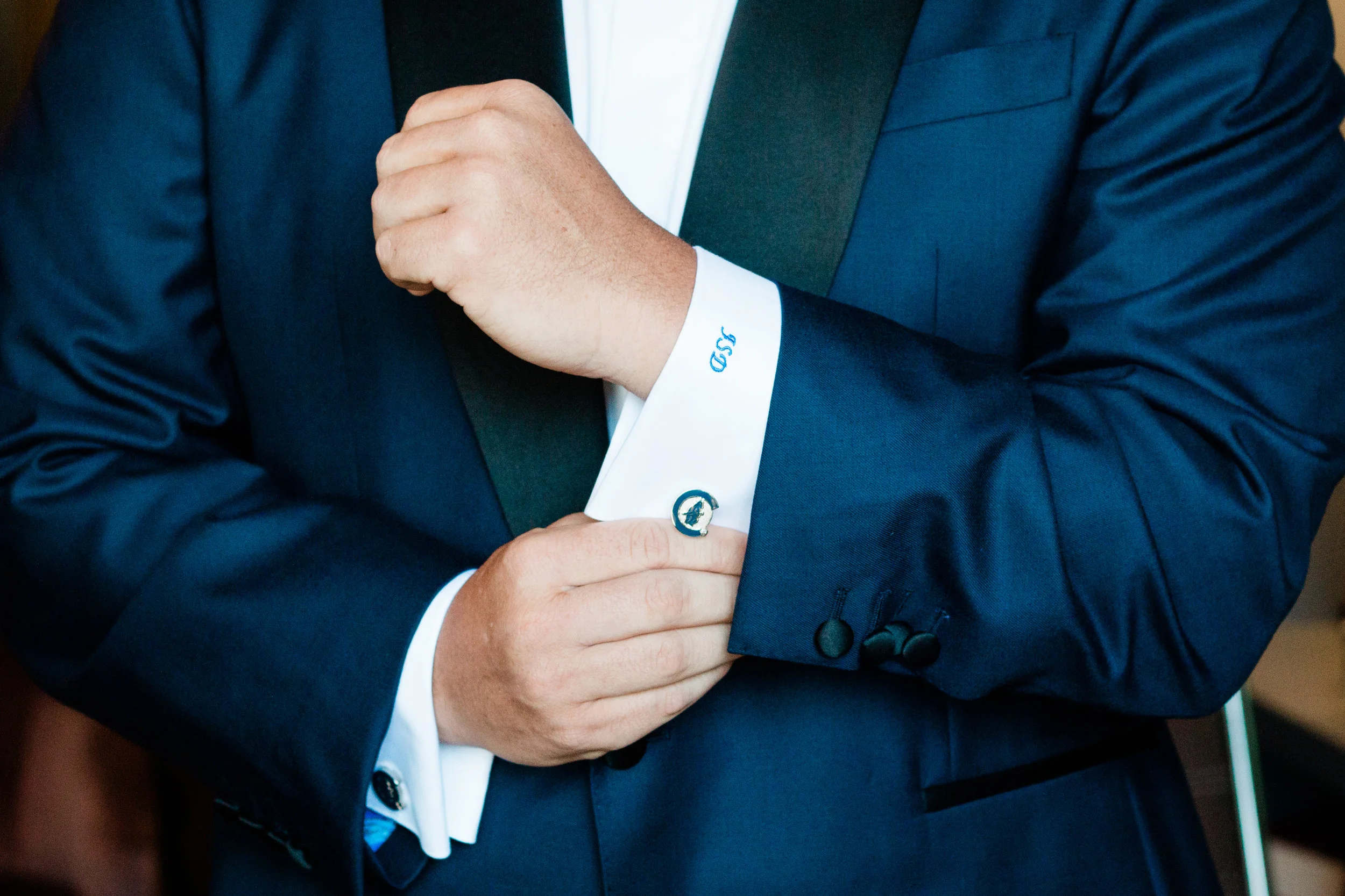 Navy and Black Groom Tux Chicago Wedding Lindsey Taylor Photography