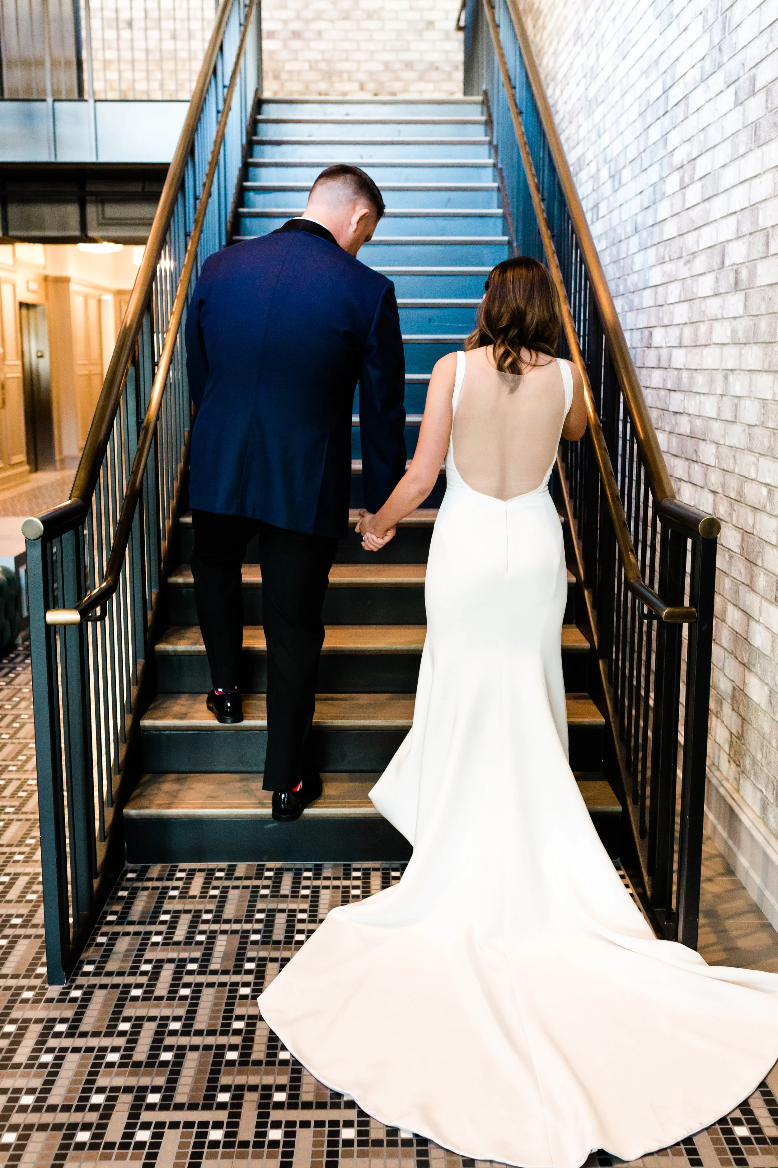 Low Back Elegant Wedding Gown Chicago Wedding Lindsey Taylor Photography