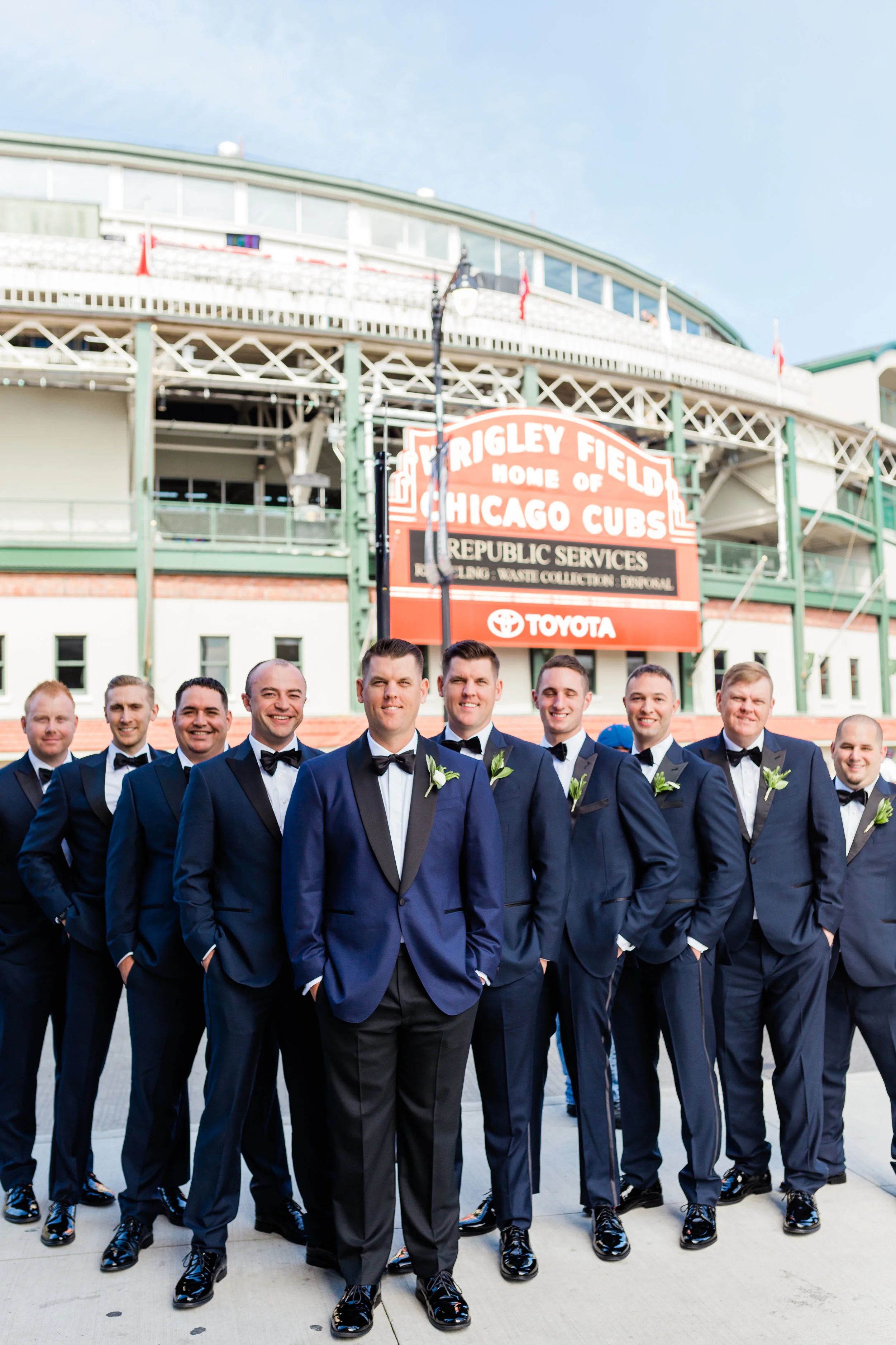 Navy and Black Groomsmen Tux Chicago Wedding Lindsey Taylor Photography