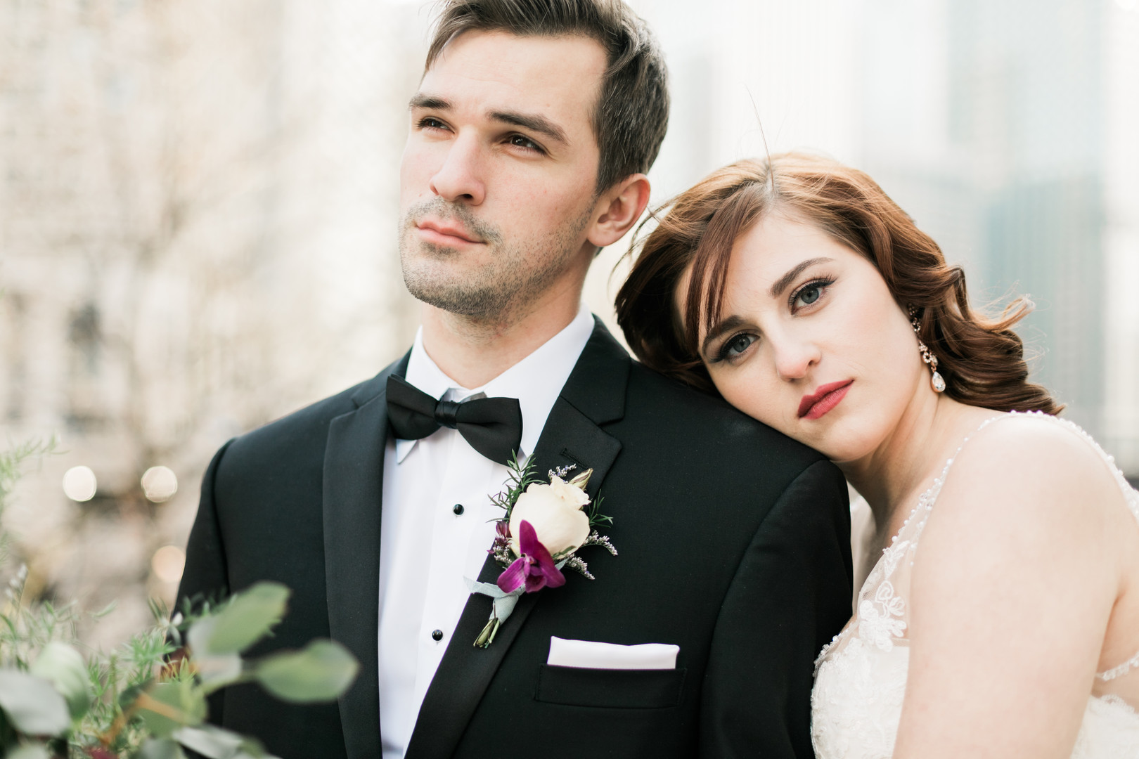 Bride and Groom Portrait Chicago Wedding Stephanie Wood Photography