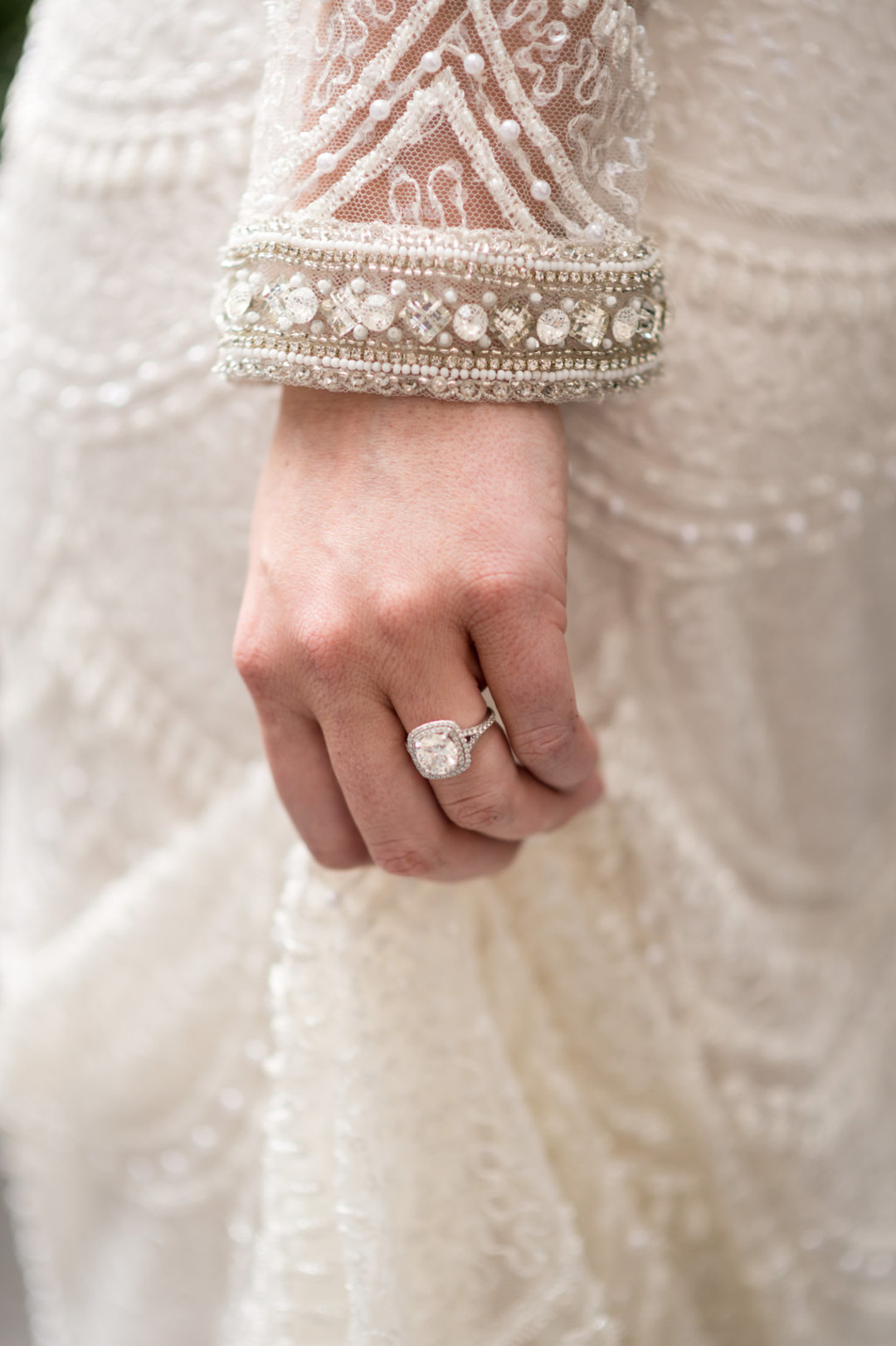 Cushion Cut Engagement Ring Chicago Wedding Julia Franzosa Photography