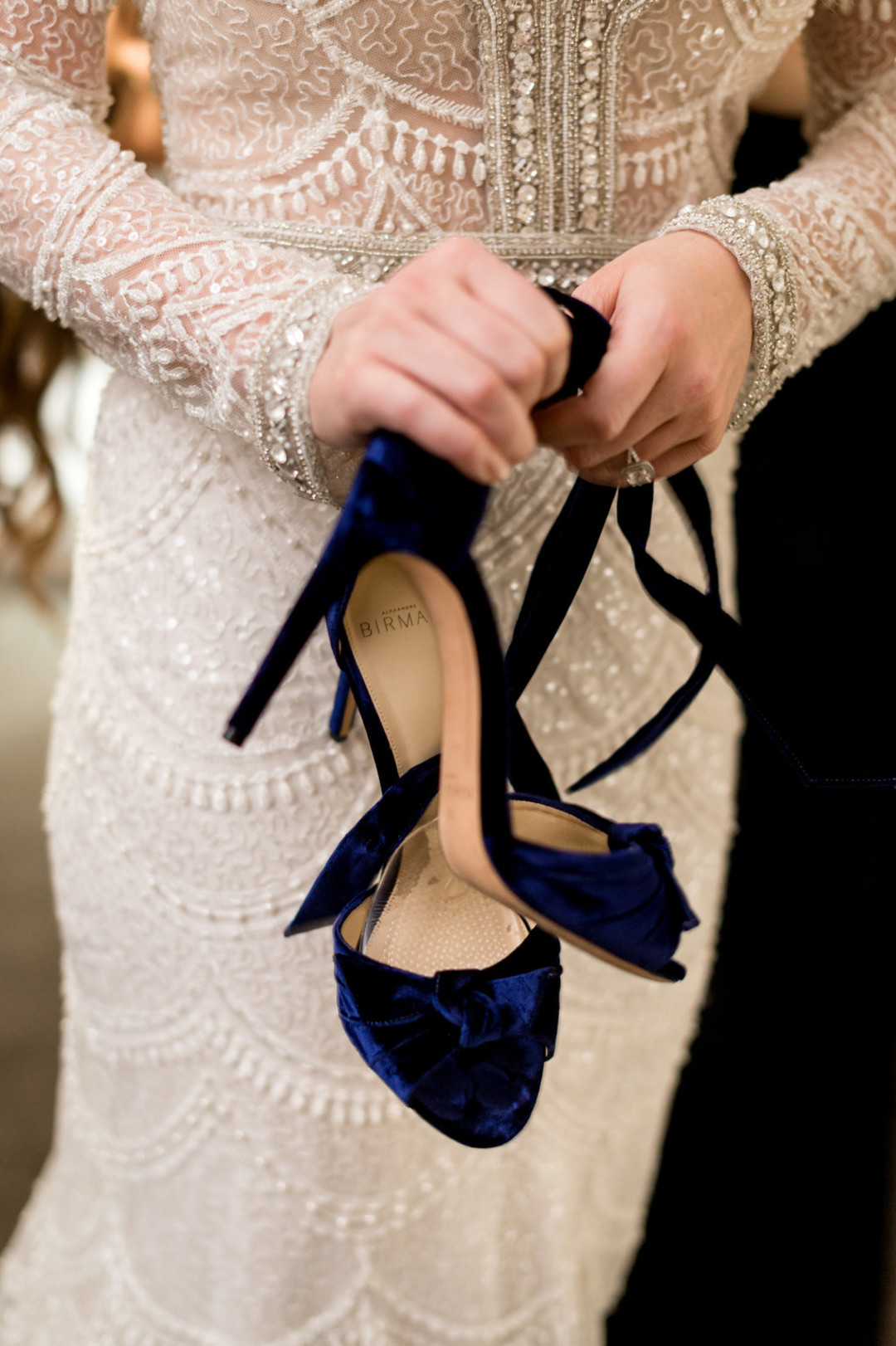 Blue Velvet Bridal Shoes Chicago Wedding Julia Franzosa Photography