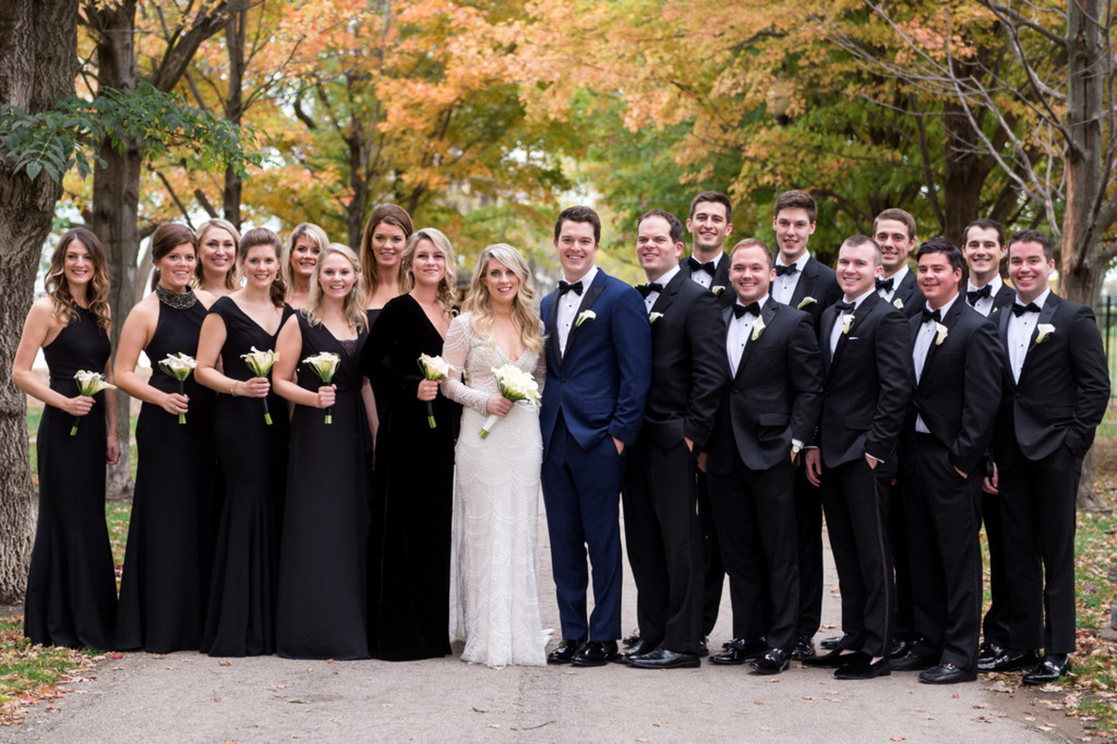 Black Elegant Bridal Party Chicago Wedding Julia Franzosa Photography