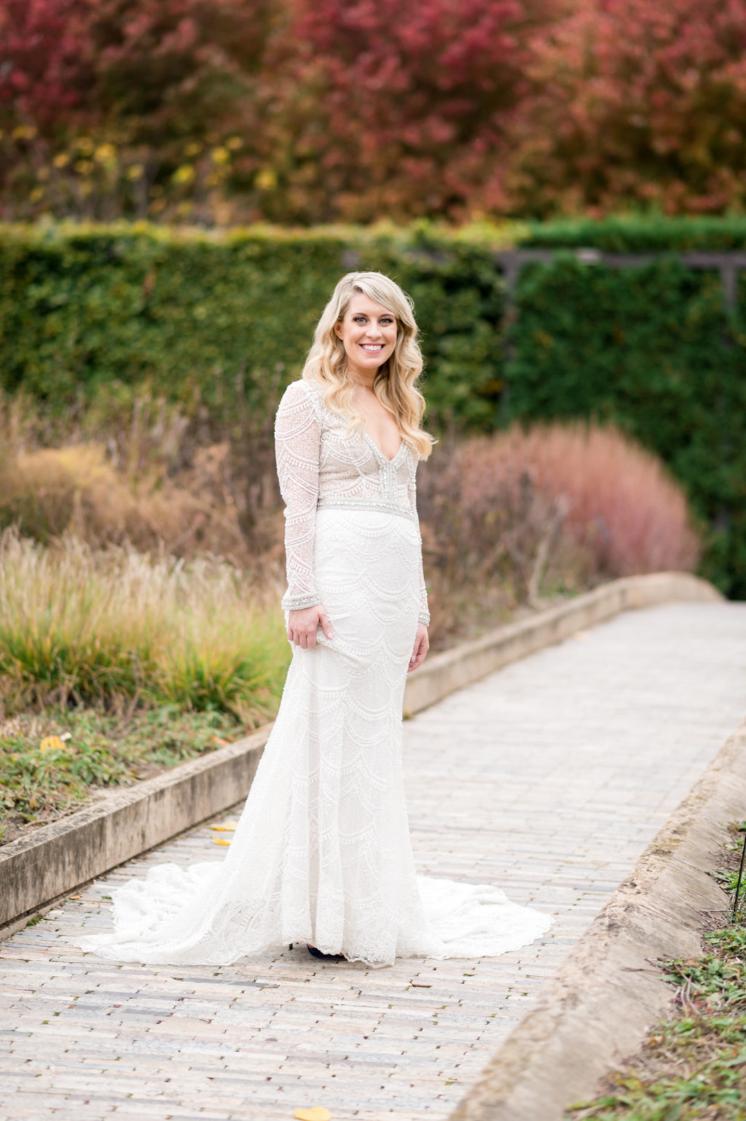 Long Sleeve Lace Elegant Bridal Gown Chicago Wedding Julia Franzosa Photography