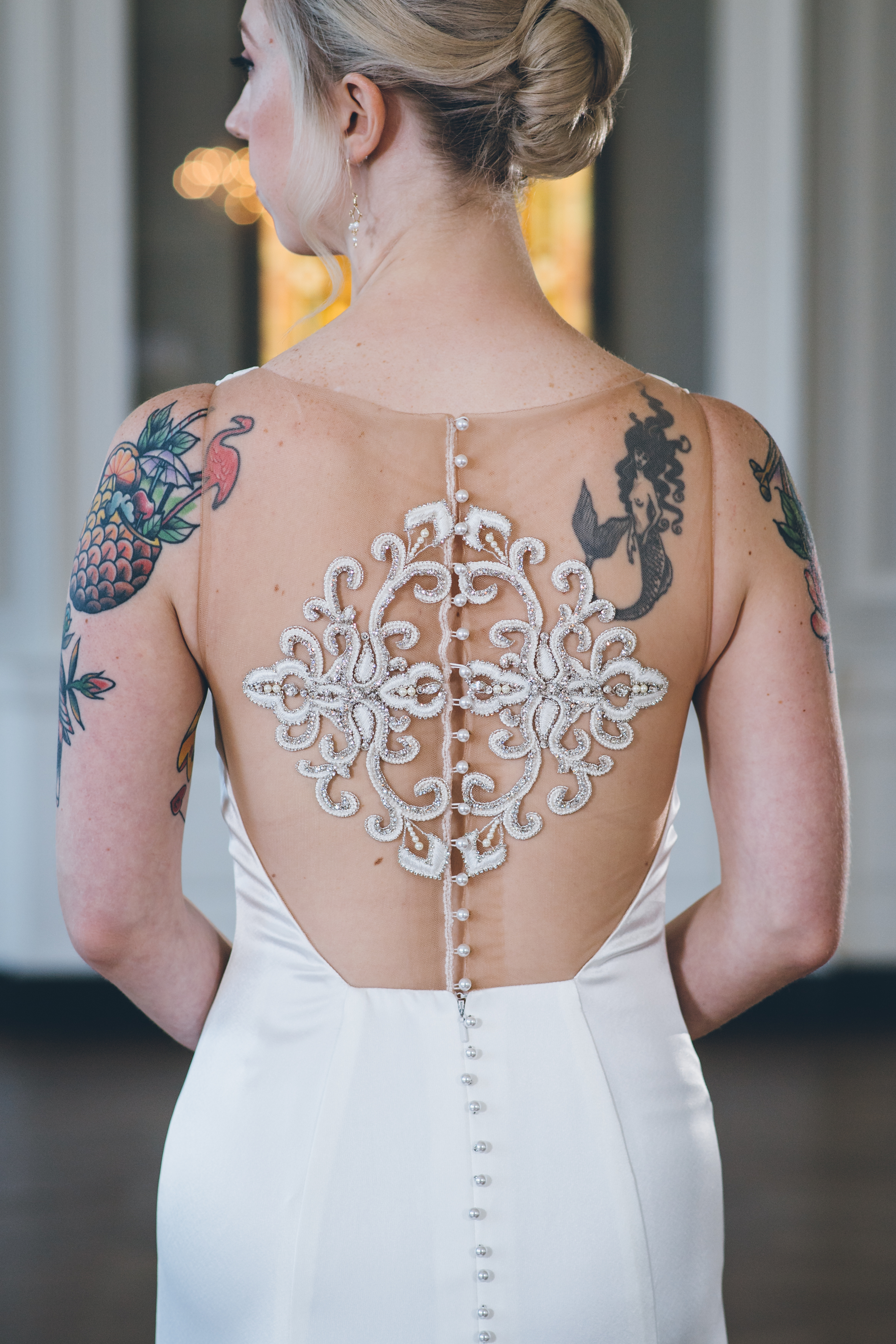 Tattoo Bride Chicago Wedding Ed and Aileen Photography