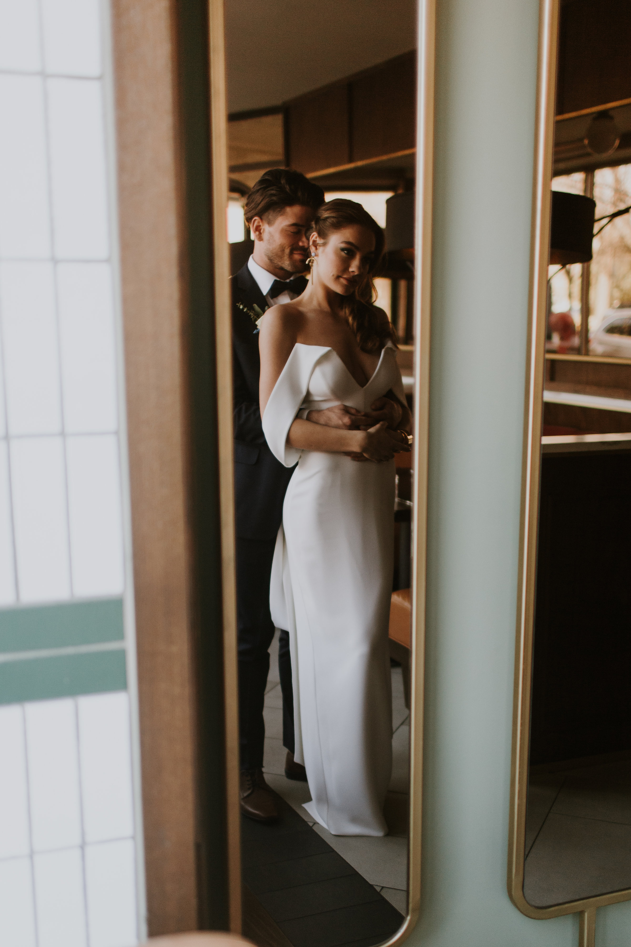 Bride and Groom Portrait Chicago Rooftop Wedding Gabrielle Daylor Photography