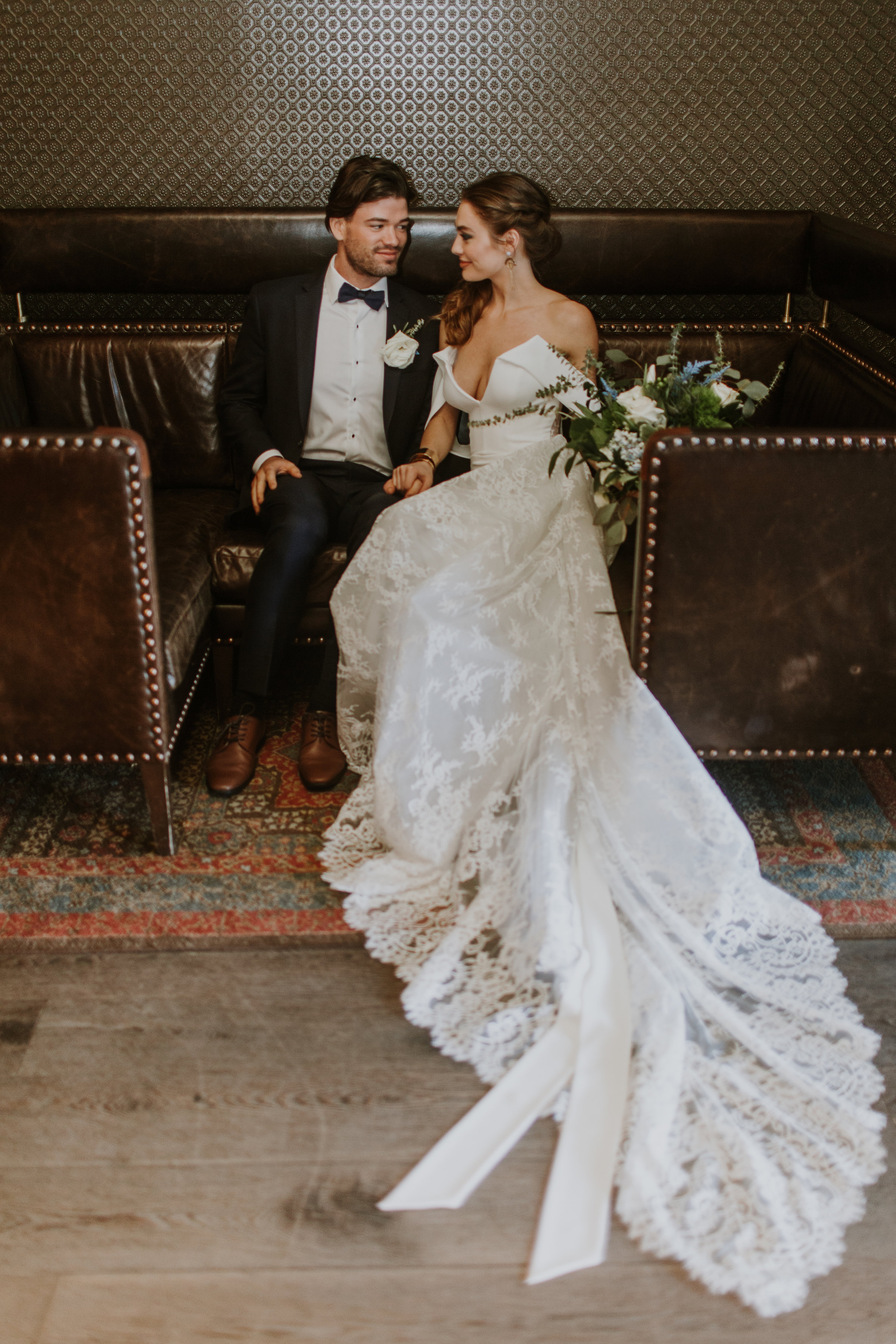 Bride and Groom Portrait Chicago Rooftop Wedding Gabrielle Daylor Photography