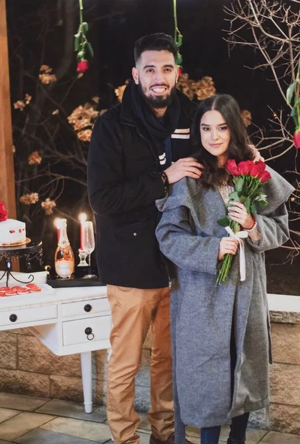 Citlaly and Gabriel's Engagement: Roses, Fireplace and Champagne Oh My!