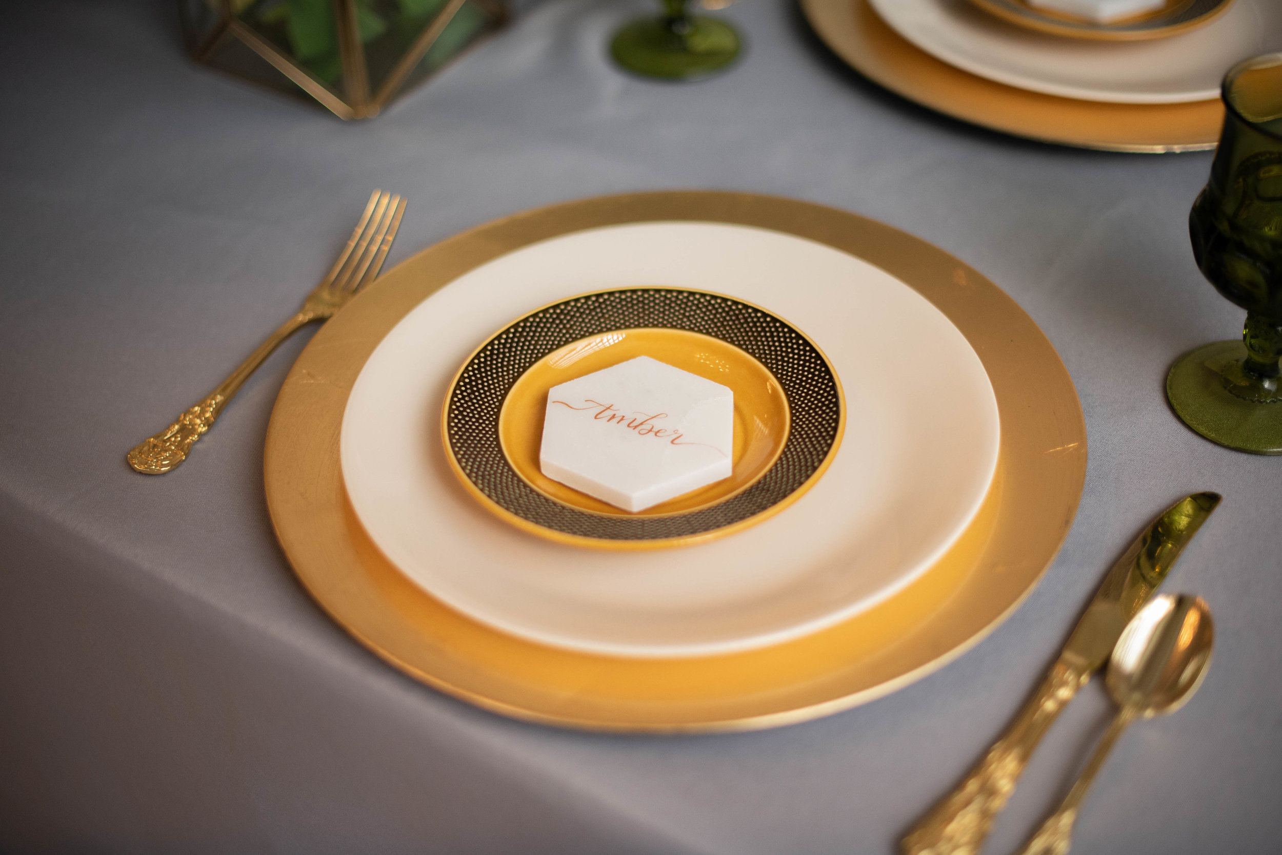 Mustard, Honey, &amp; Hexagons Minimalistic Styled Shoot captured by Chante Burt Photography. Visit CHItheeWED.com for more wedding ideas!
