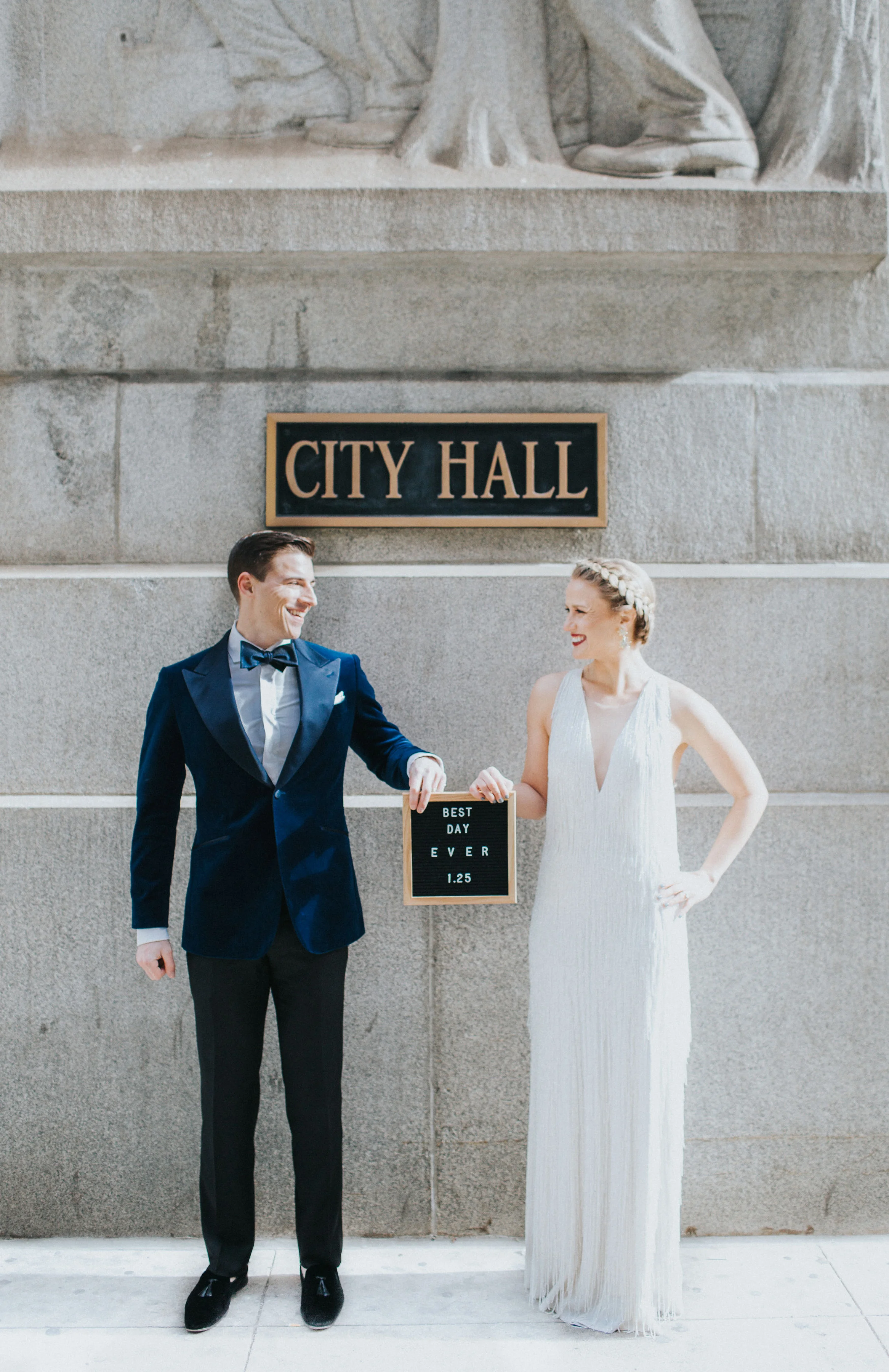 Cozy, intimate Chicago city hall elopement planned by Olive Fine Weddings and captured by Meg Adamik Creative. See more Chicago wedding ideas at chitheewed.com!
