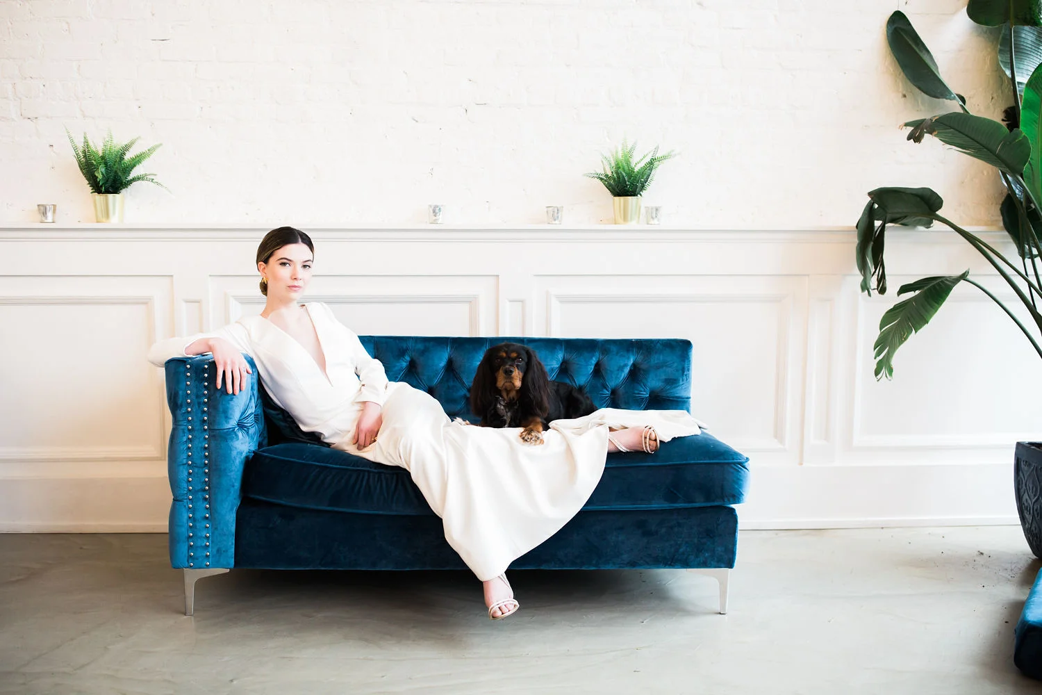 Modern wedding styled shoot with blue wedding color ideas photographed by Hazel + Skye Photography. See more modern wedding ideas at CHItheeWED.com!