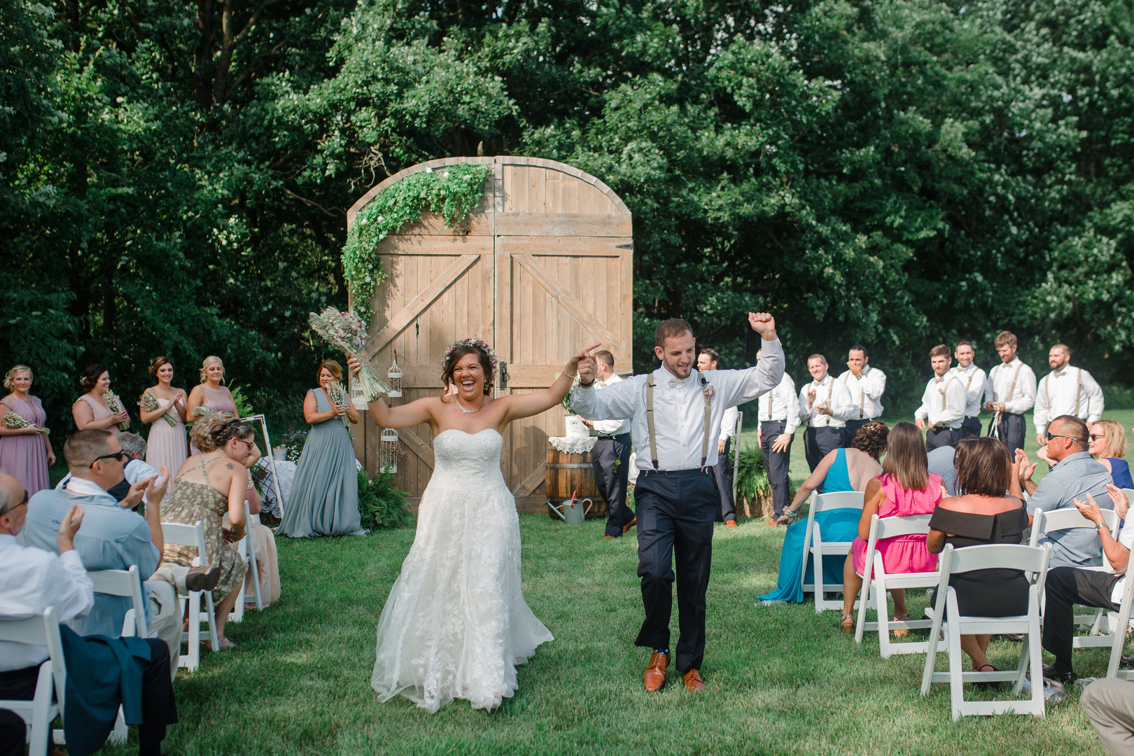 Just married: Rustic country wedding in Minooka, IL captured by Katie Brsan Photography. Visit CHItheeWED.com for more wedding inspiration!