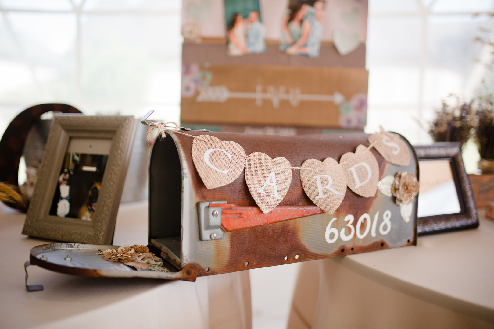 Wedding card table: Rustic country wedding in Minooka, IL captured by Katie Brsan Photography. Visit CHItheeWED.com for more wedding inspiration!