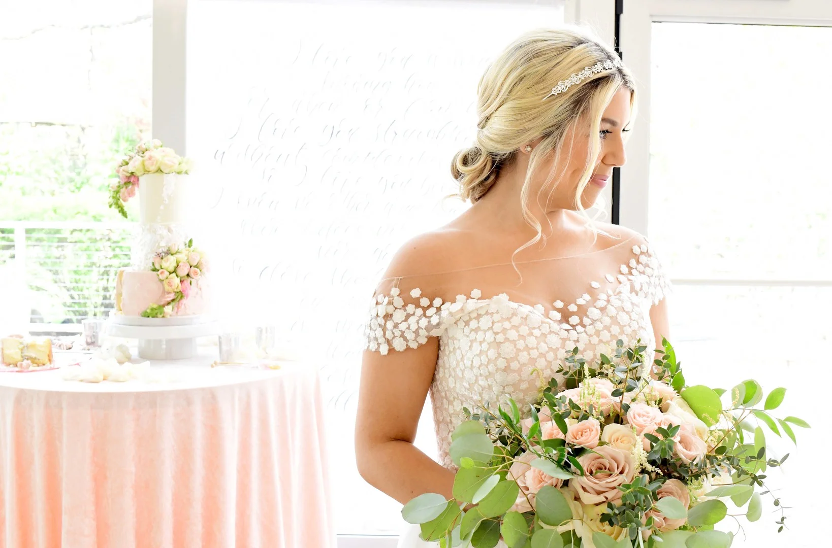 Bridal portrait: Romantic ivory and rose gold wedding inspiration captured by Lori Sapio. See more elegant wedding ideas at CHItheeWED.com!