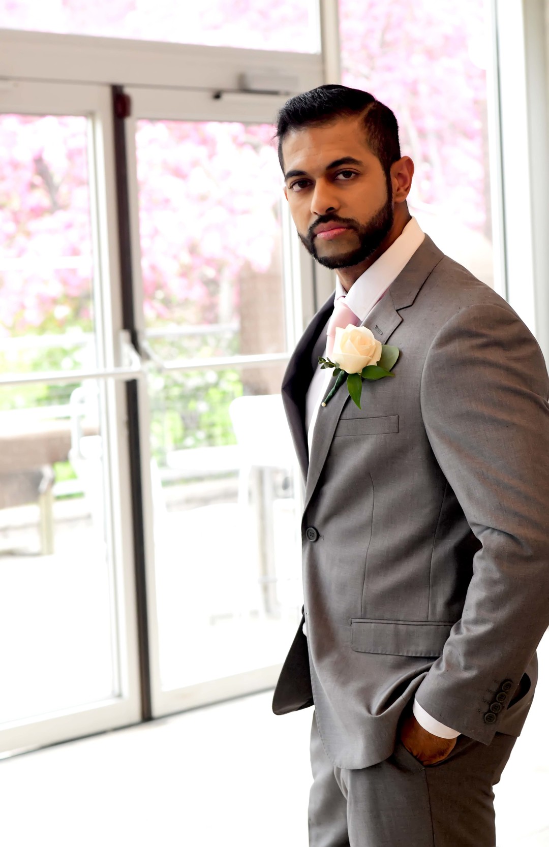 Grooms portrait: Romantic ivory and rose gold wedding inspiration captured by Lori Sapio. See more elegant wedding ideas at CHItheeWED.com!