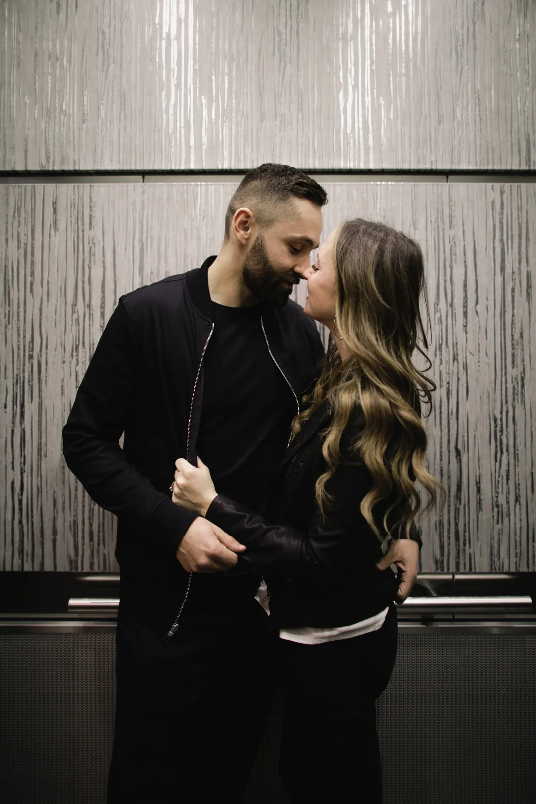 Evening Chicago engagement session captured by Robyn and Finch. See more engagement photo ideas on CHItheeWED.com!