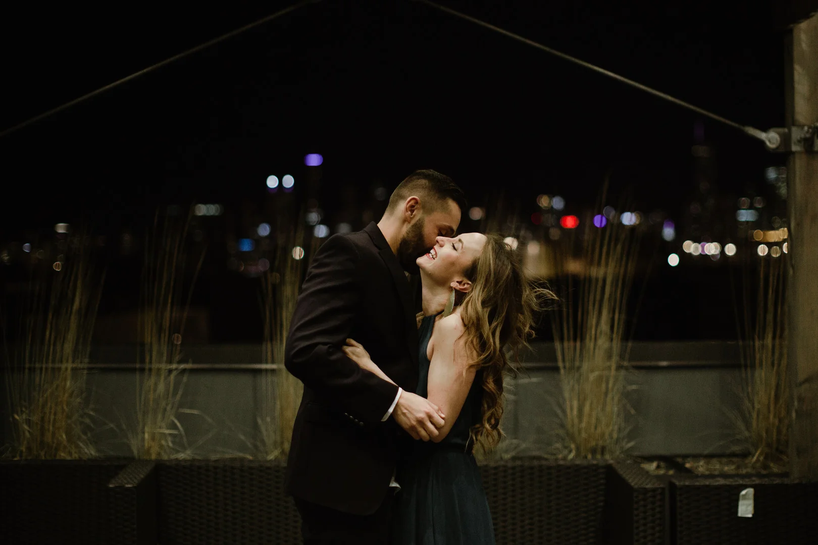 Evening Chicago engagement session captured by Robyn and Finch. See more engagement photo ideas on CHItheeWED.com!