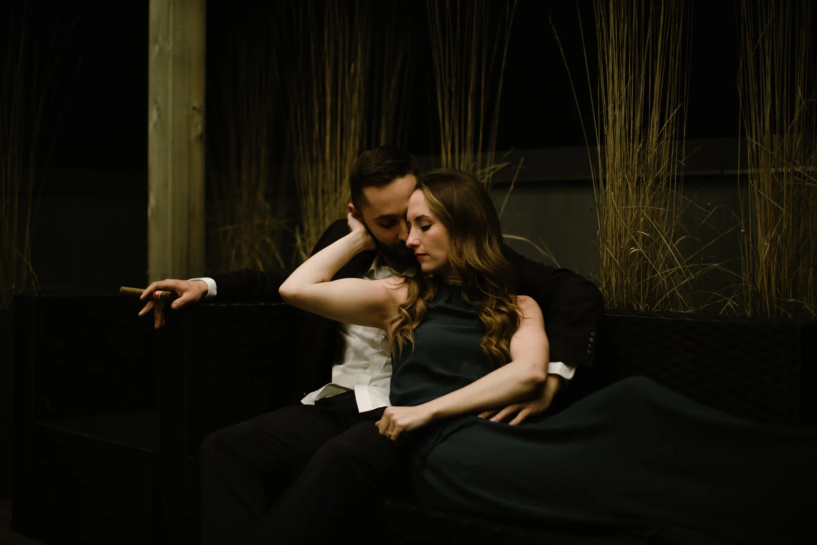 Evening Chicago engagement session captured by Robyn and Finch. See more engagement photo ideas on CHItheeWED.com!