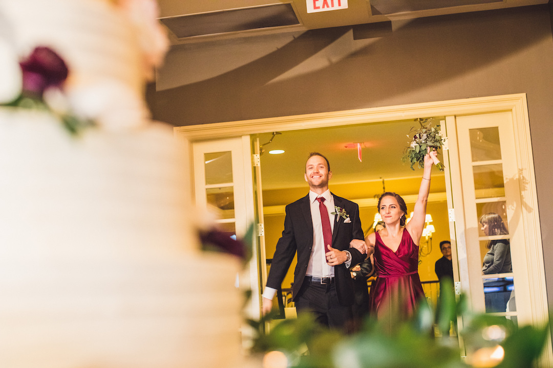 Bridal party entrance: Elegant country club wedding captured by Henington Photography. See more elegant wedding ideas at CHItheeWED.com!