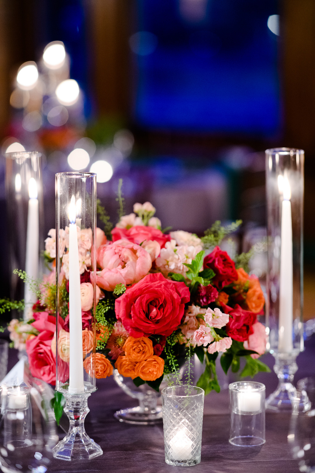 Wedding centerpieces: Timeless and colorful Chicago wedding in Lincoln Park captured by StudioThisIs. See more wedding ideas at CHItheeWED.com!