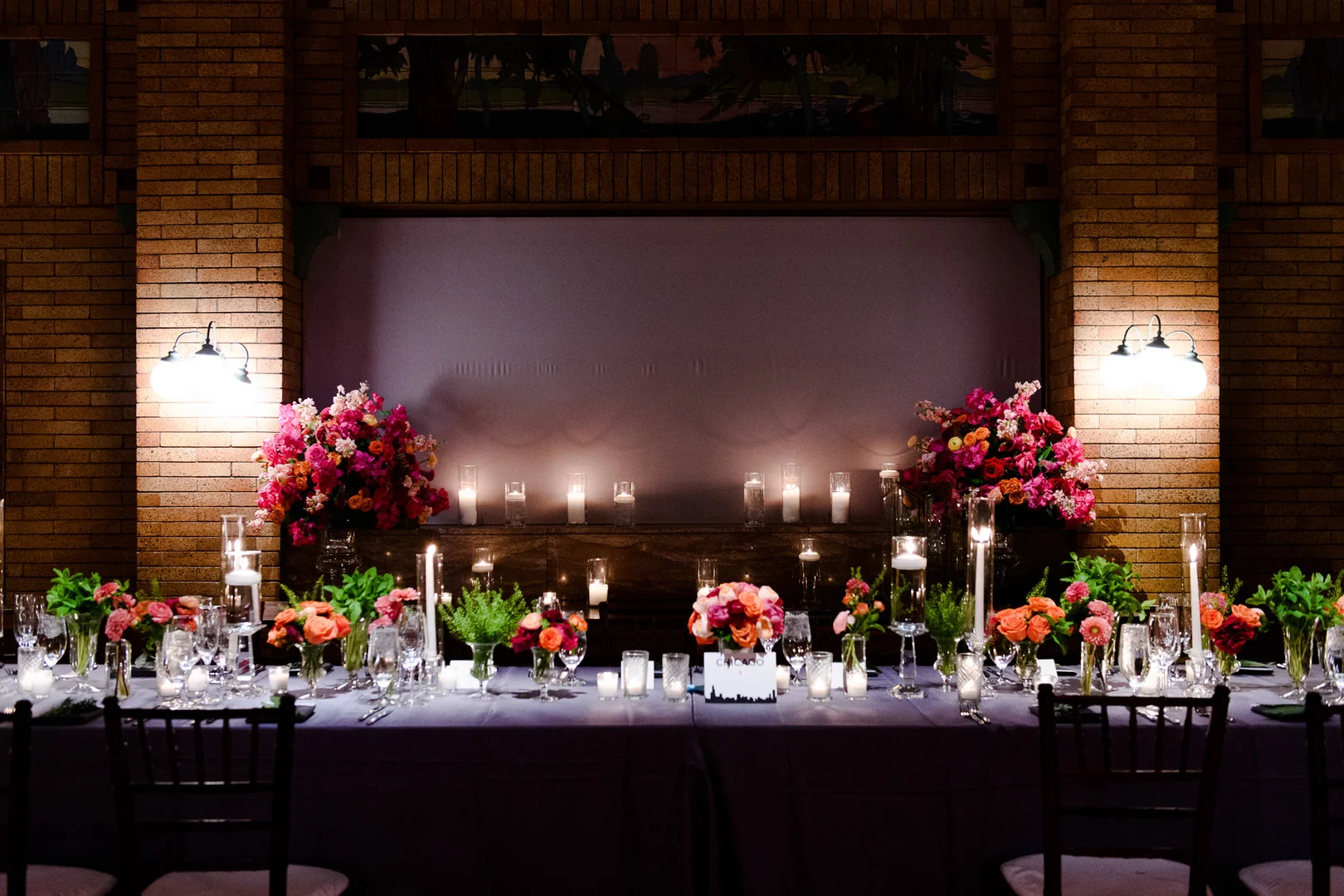 Colorful wedding tablescape: Timeless and colorful Chicago wedding in Lincoln Park captured by StudioThisIs. See more wedding ideas at CHItheeWED.com!