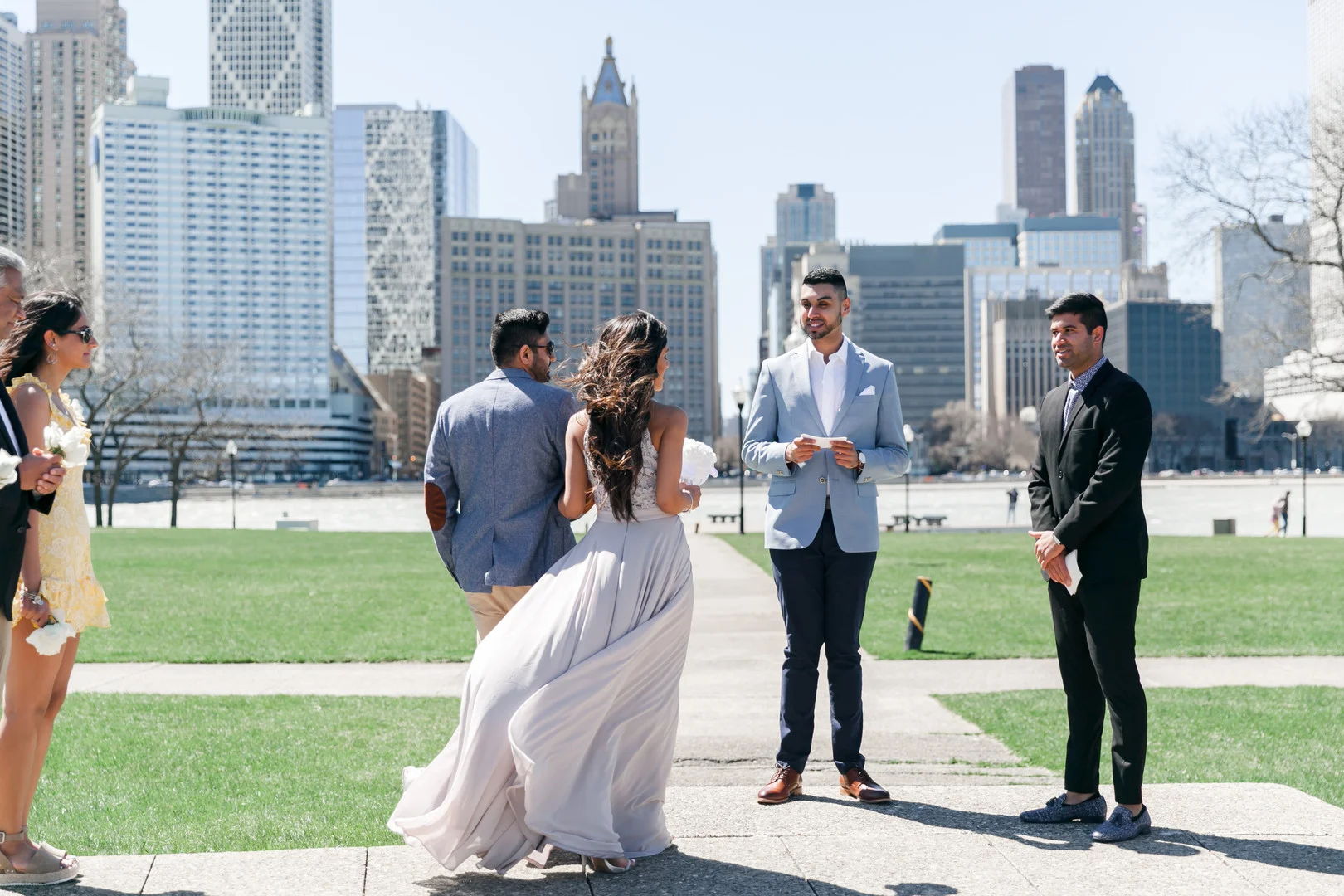 Intimate civil ceremony Chicago wedding in Olive Park captured by Janet D Photography. Find more wedding inspiration at CHItheeWED.com!