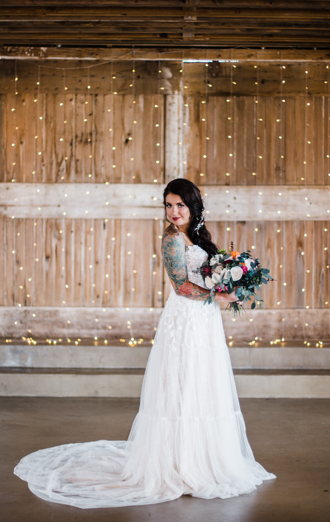 Rustic barn wedding inspiration captured by Grace Rios Photography. See more fall wedding ideas at CHItheeWED.com!