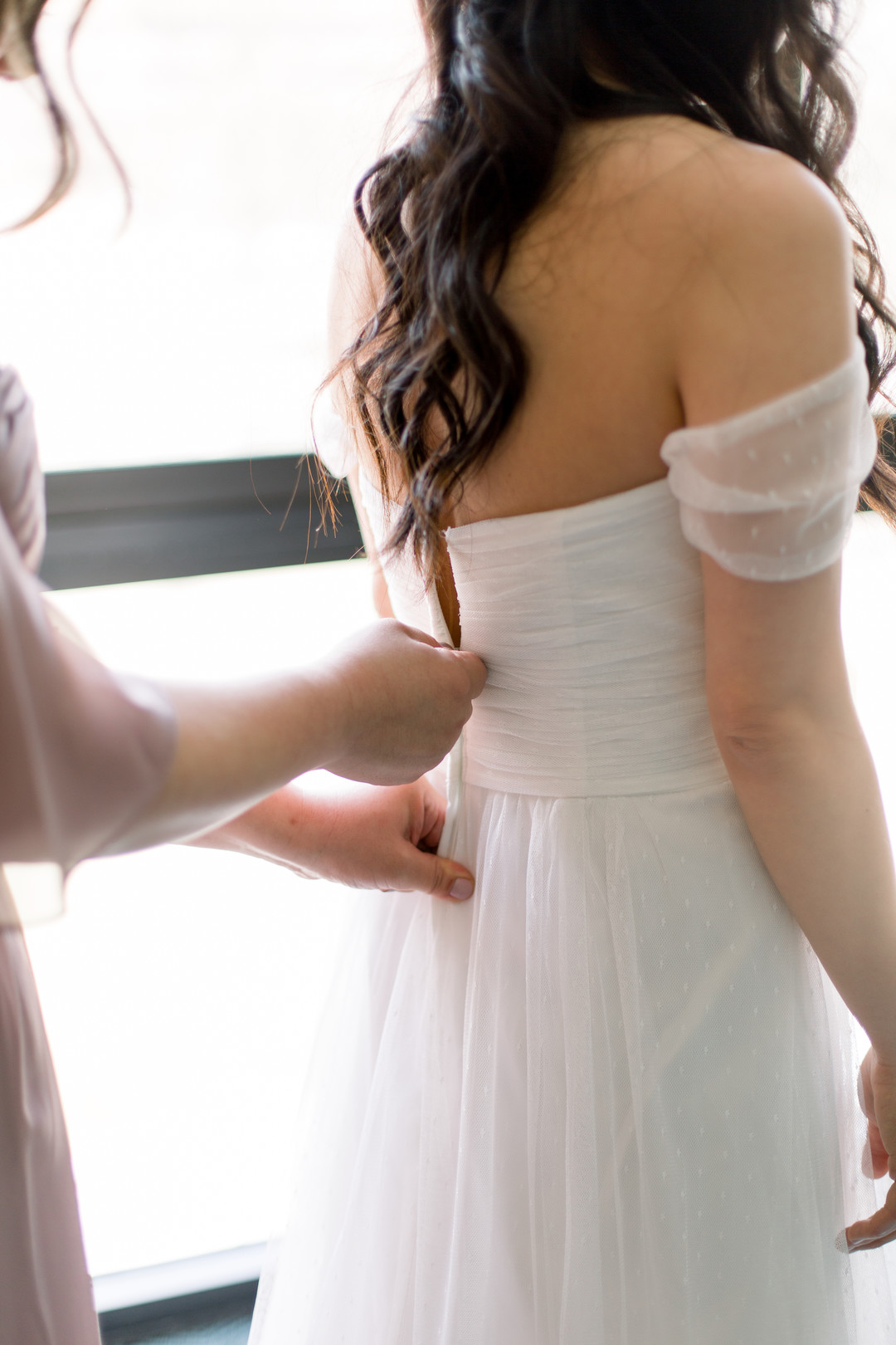 Off the shoulder wedding dress: Spring wedding inspiration captured by Nicole Morisco Photography. Find more spring wedding ideas at CHItheeWED.com!