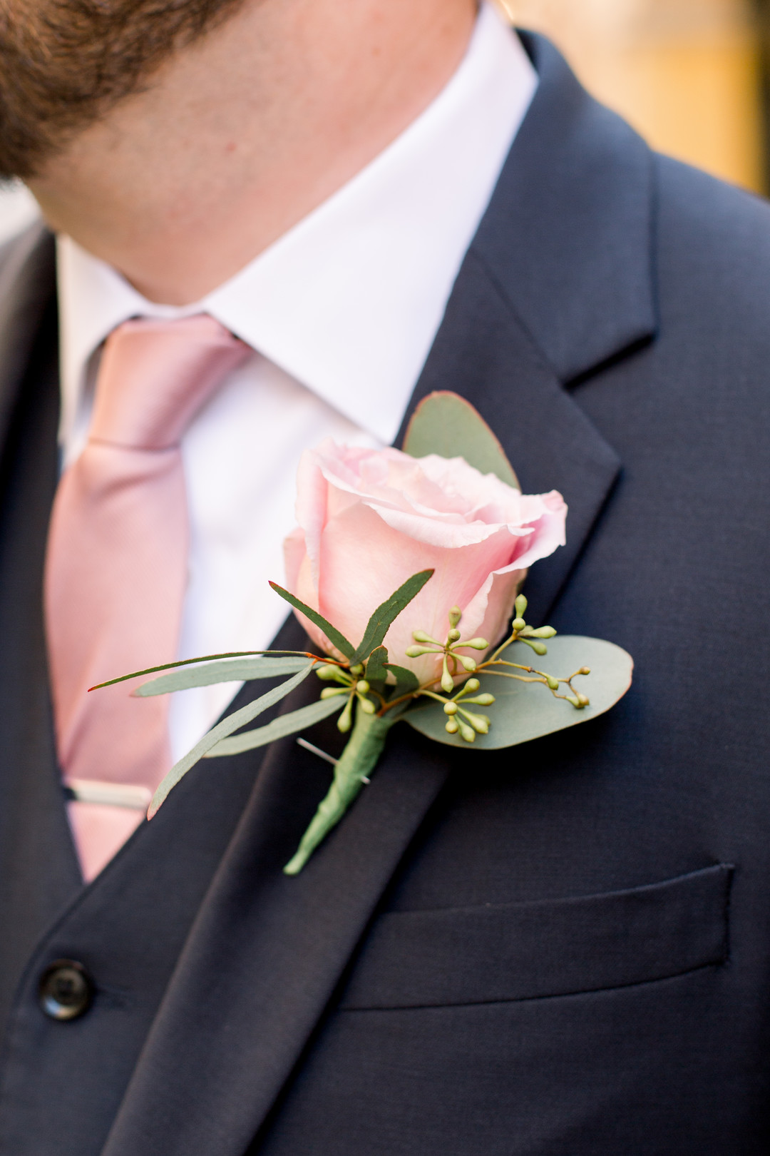 Pink rose wedding boutonniere: Spring wedding inspiration captured by Nicole Morisco Photography. Find more spring wedding ideas at CHItheeWED.com!