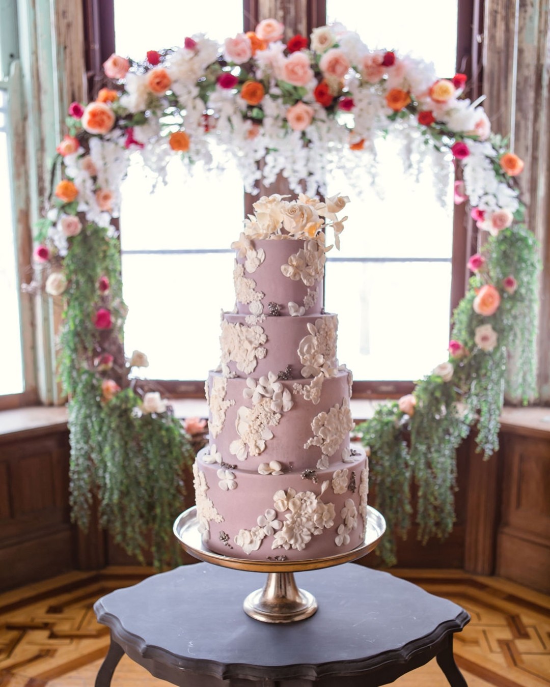 Floral wedding cake design: Bohemian wedding inspiration captured by Truly Sublime Photography. See more boho wedding ideas on CHItheeWED.com! 