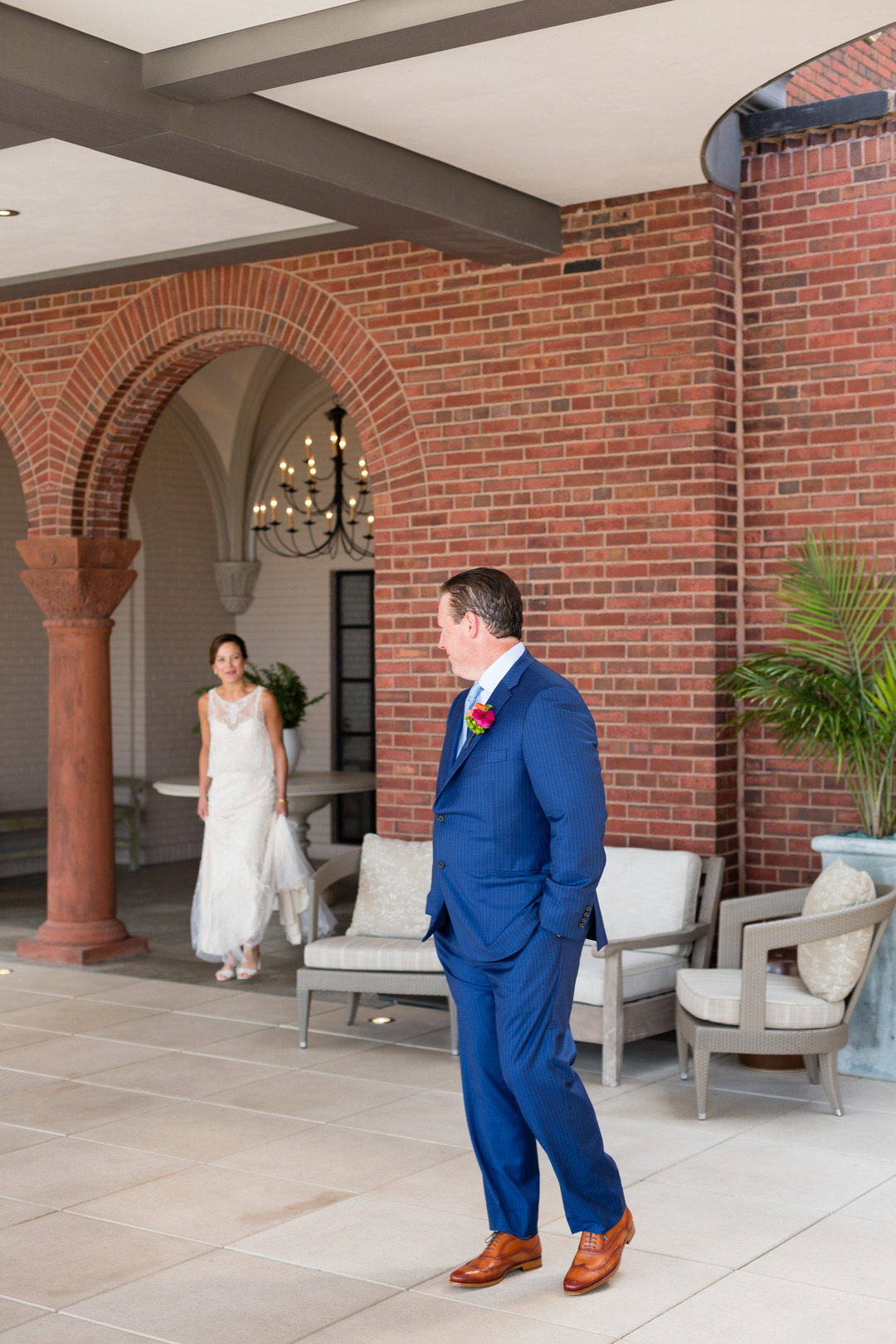 Wedding first look: Vibrant and Historic Chicago Wedding with a Second Line Band captured by Emilia Jane Photography. See more unique wedding ideas on CHItheeWED.com!