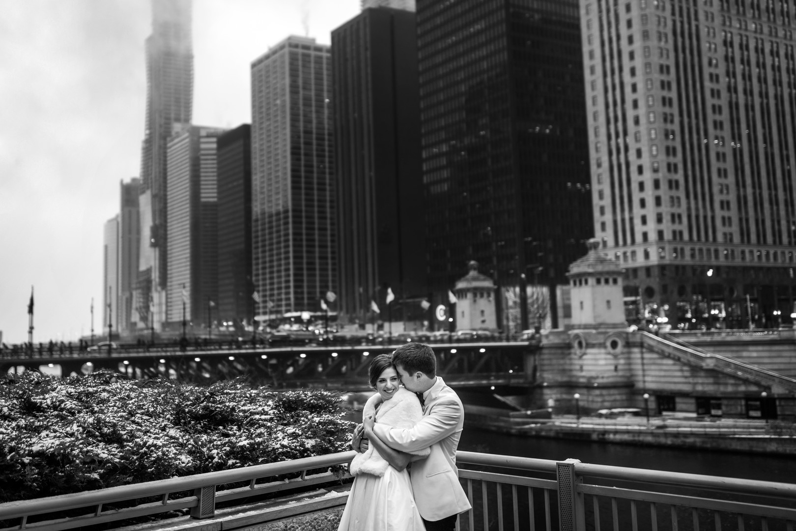 Sophisticated InterContinental Chicago Magnificent Mile Winter Wedding captured by Wasabi Photography. See more winter wedding ideas on CHItheeWED.com!