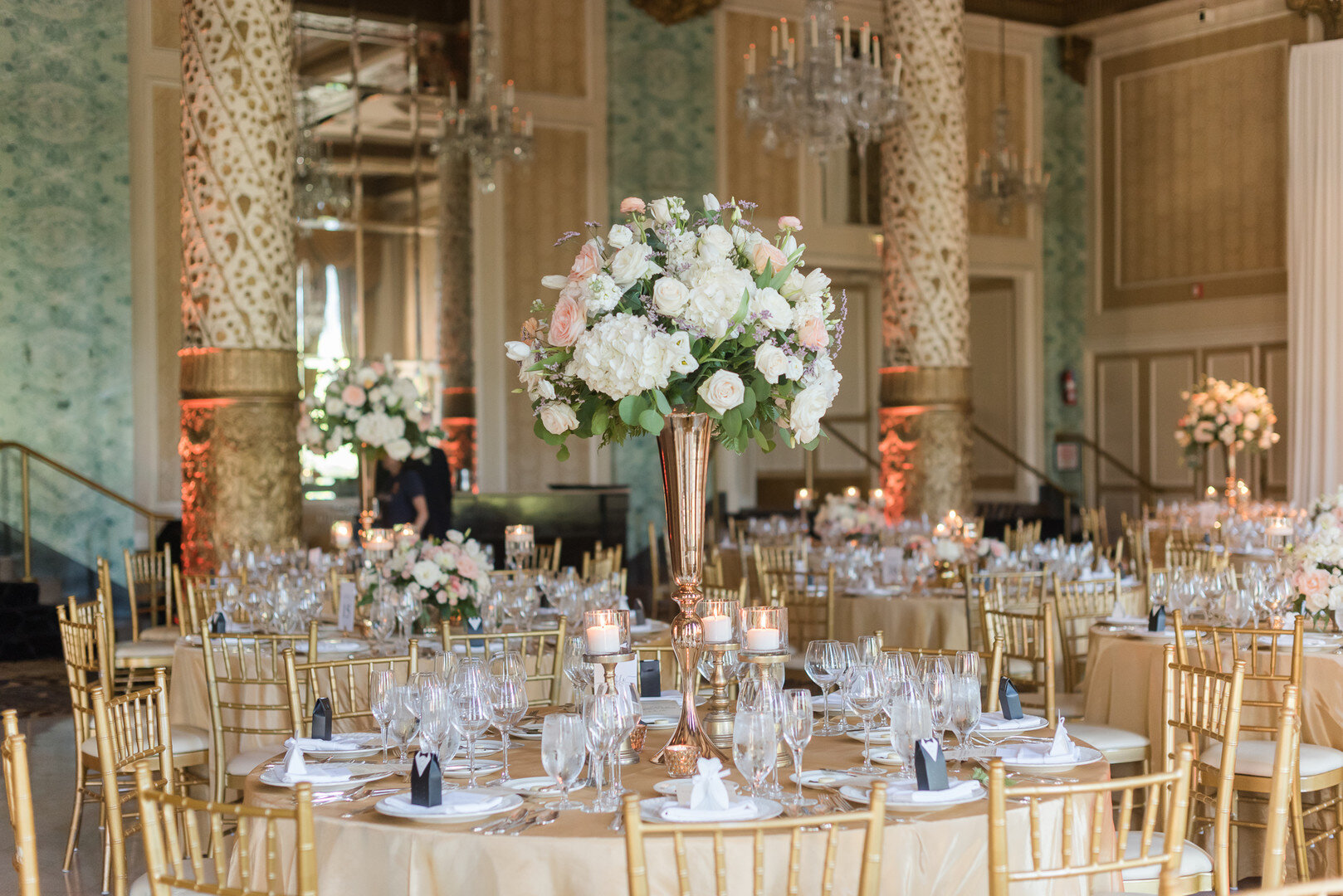 Classic and elegant ballroom wedding captured by Rakoteet Photography. See more ballroom wedding ideas at CHItheeWED.com!