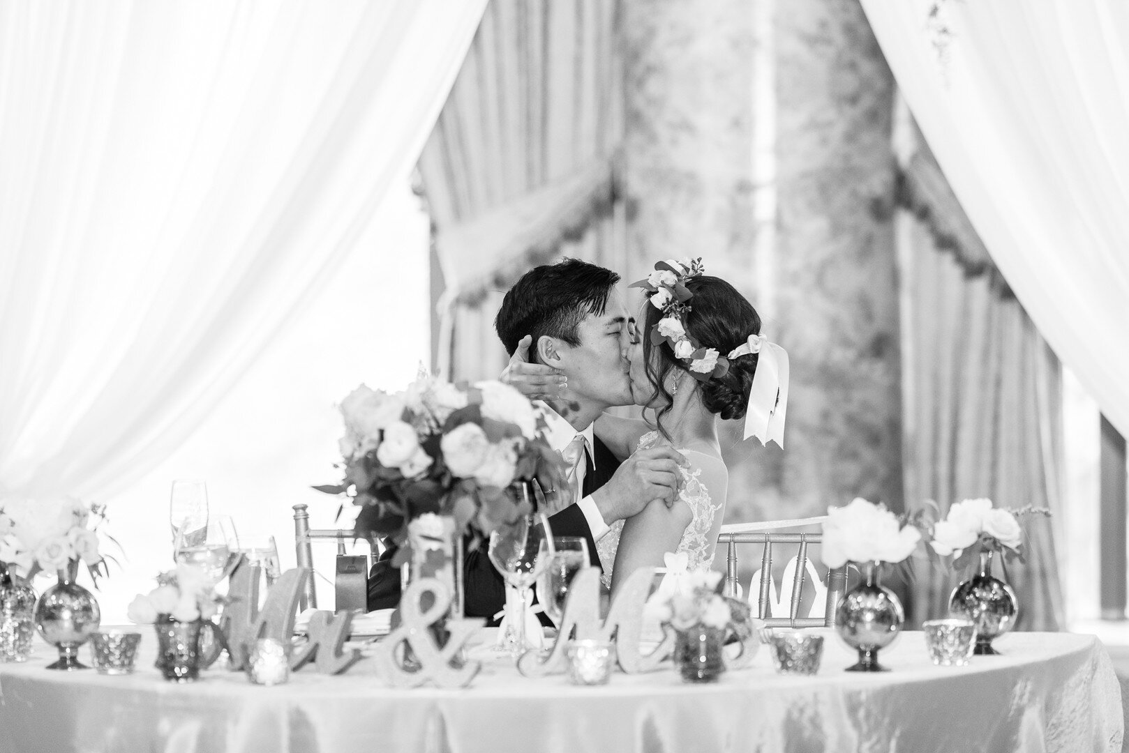 Classic and elegant ballroom wedding captured by Rakoteet Photography. See more ballroom wedding ideas at CHItheeWED.com!