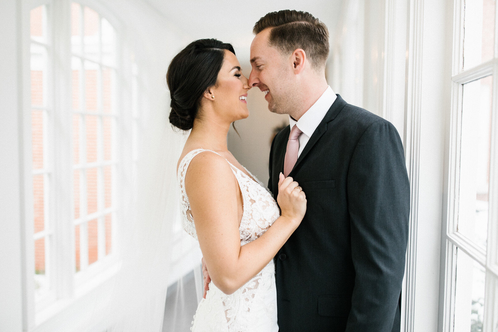Wedding first look: Chicago spring wedding captured by Hannah Rose Gray Photography. See more timeless wedding ideas on CHItheeWED.com!
